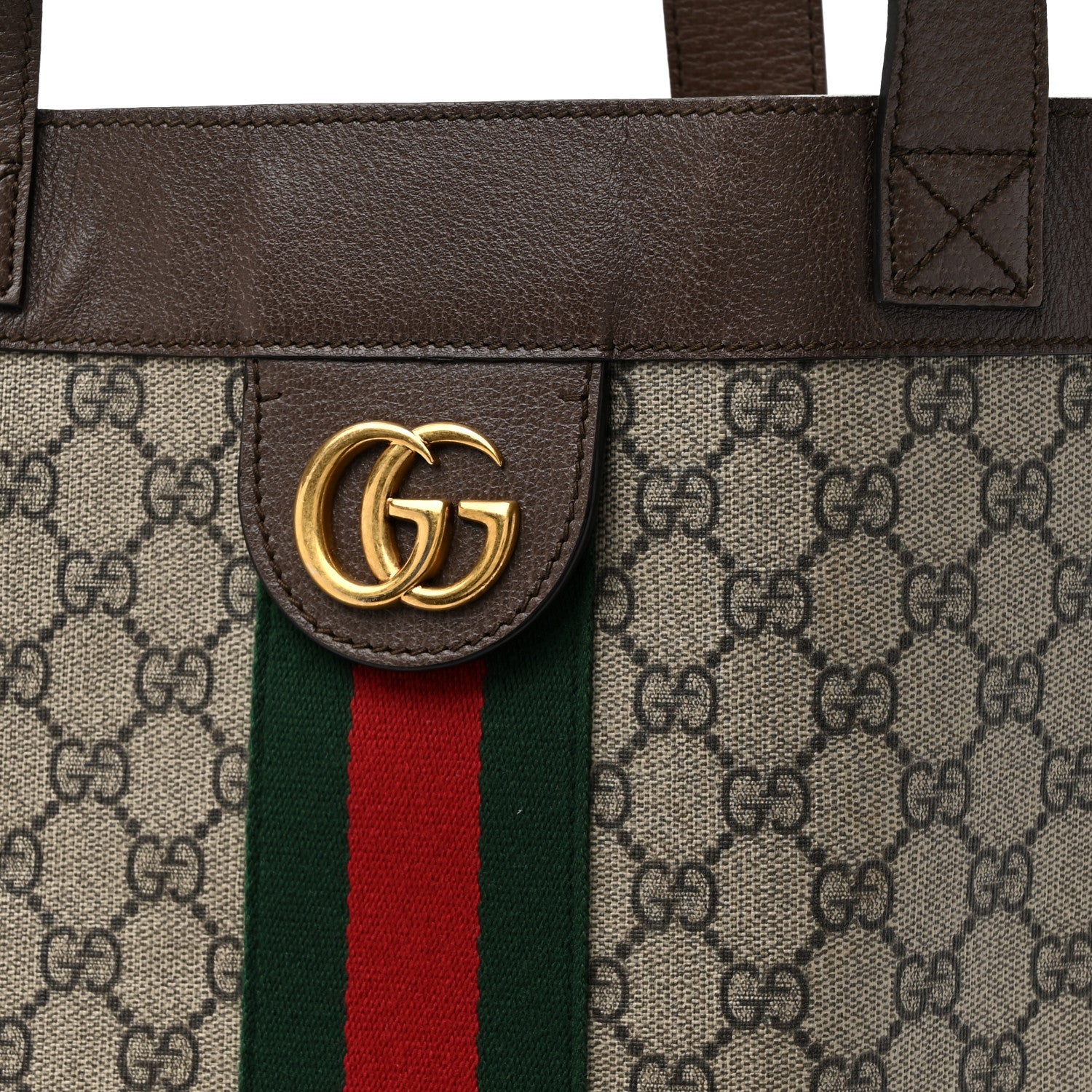Gucci GG Supreme Monogram Web Large Ophidia Vertical Shopping Tote Brown 8 of 20