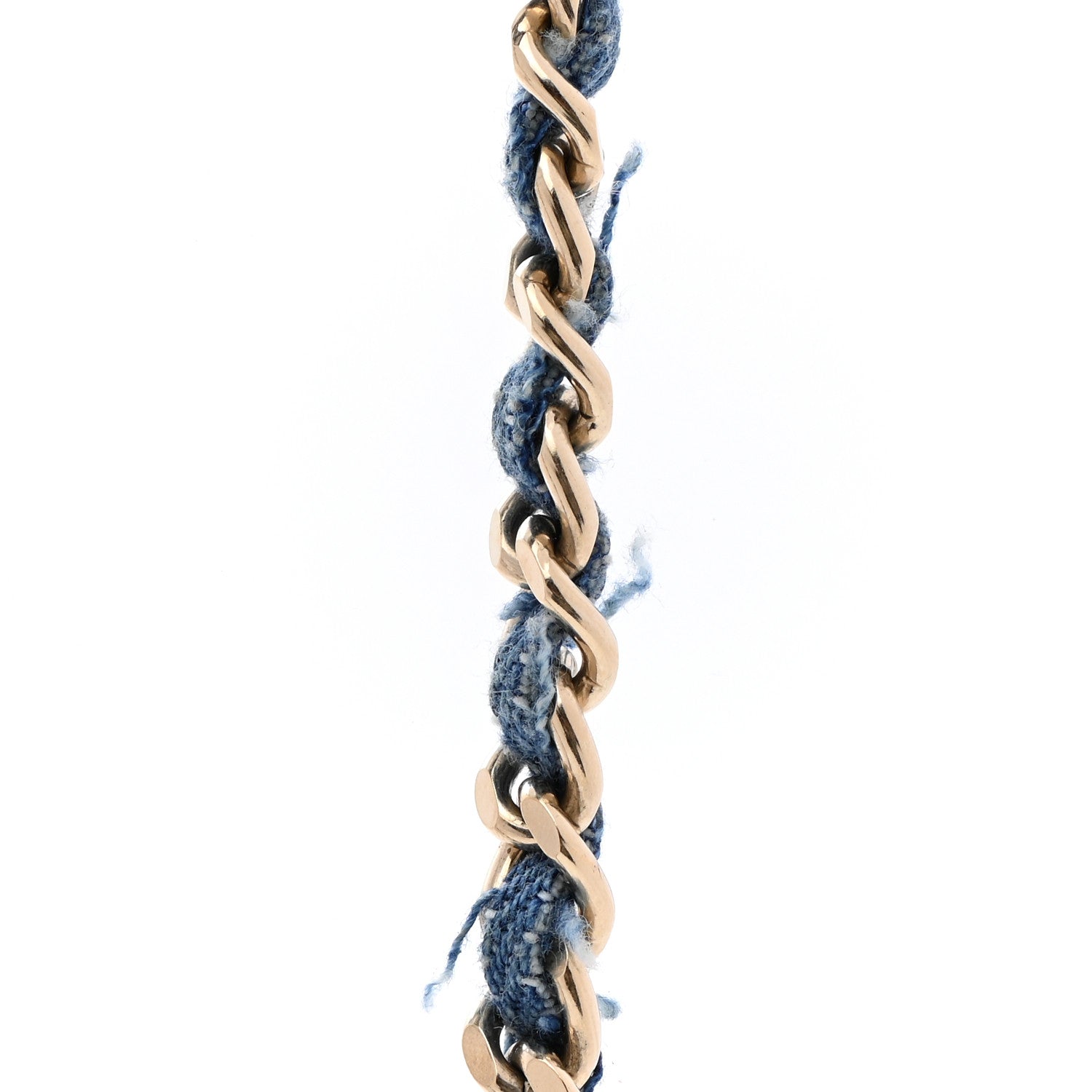 Chanel Metal Denim CC Necklace Blue Gold 7 of 7