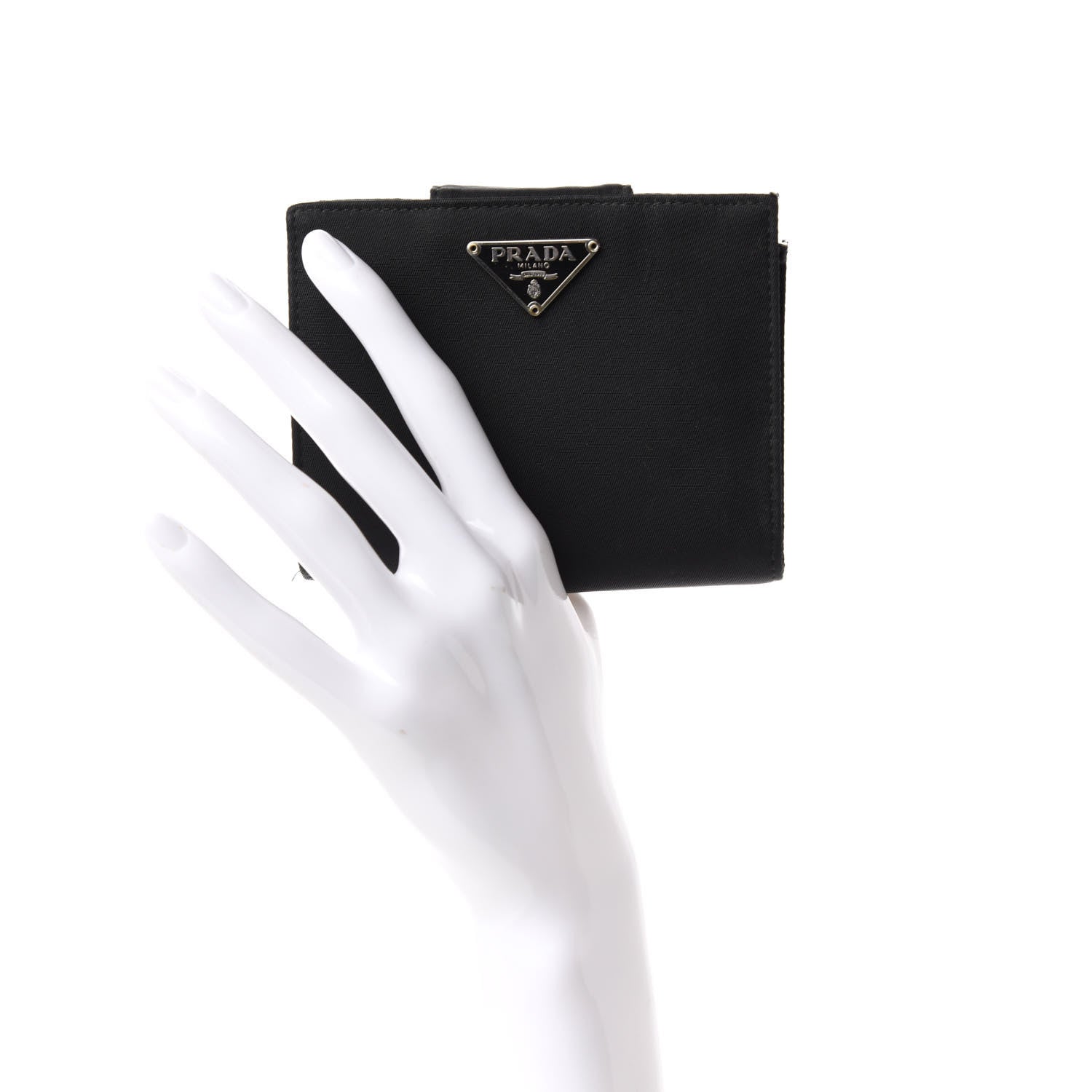 Prada Tessuto Nylon French Wallet Black 2 of 7