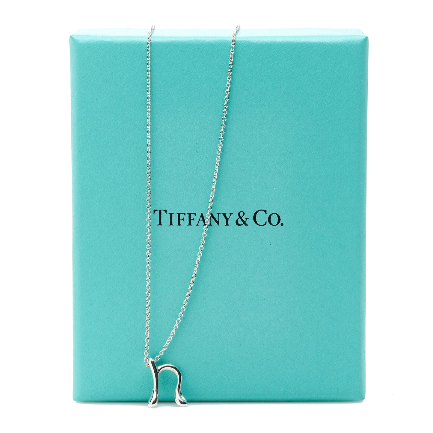 Sterling Silver Elsa Peretti Letter N Pendant Necklace