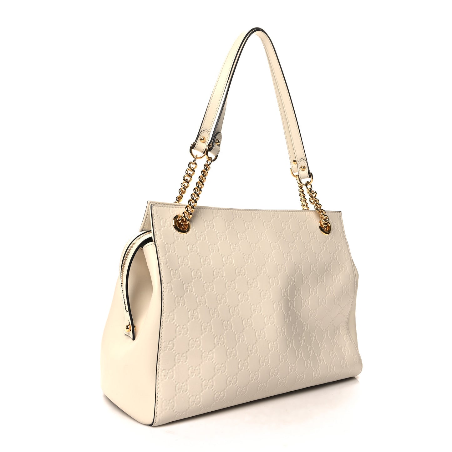 Guccissima Signature Large Shoulder Tote Bag Mystic White