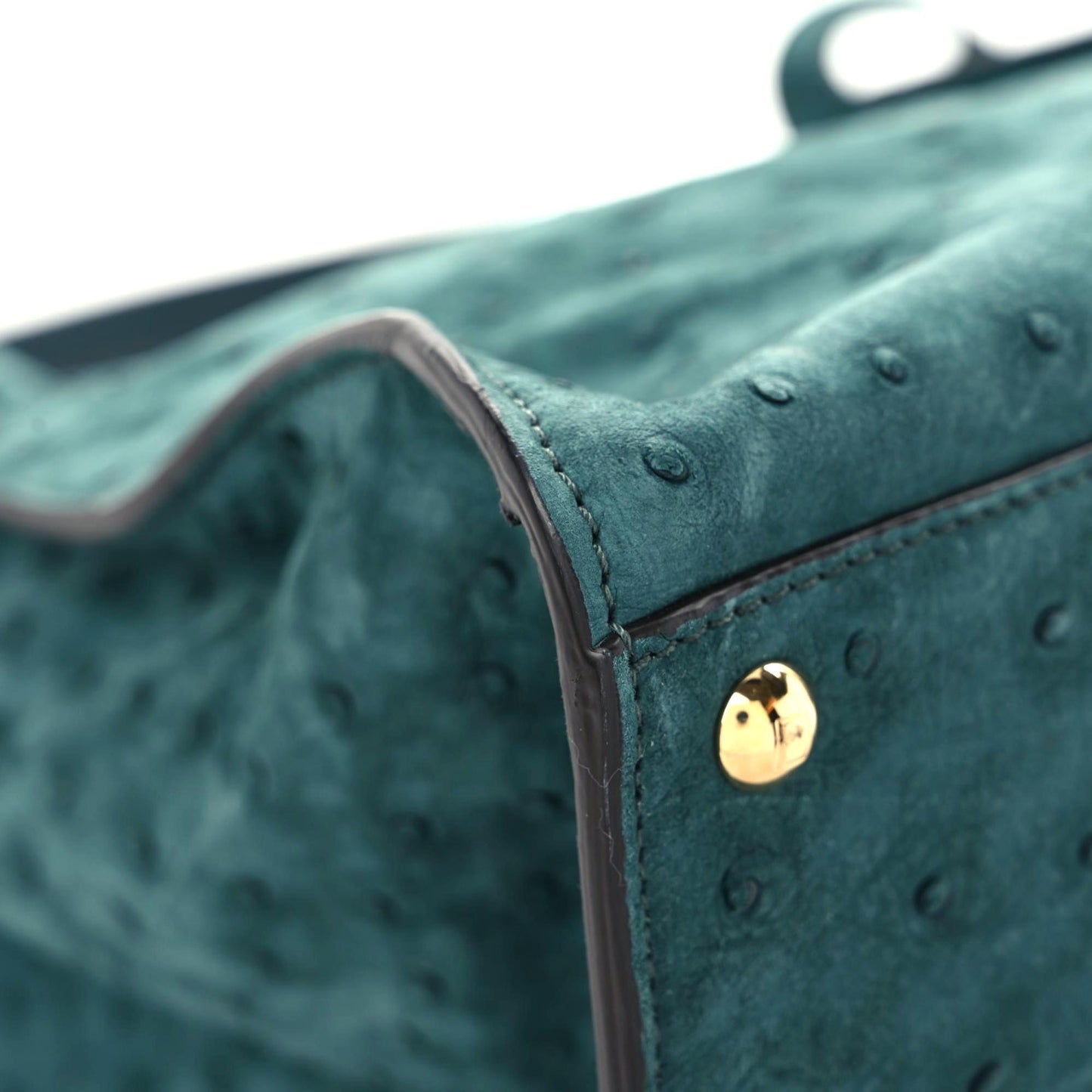 Ostrich Shiny Nappa Large Peekaboo X-Lite Green