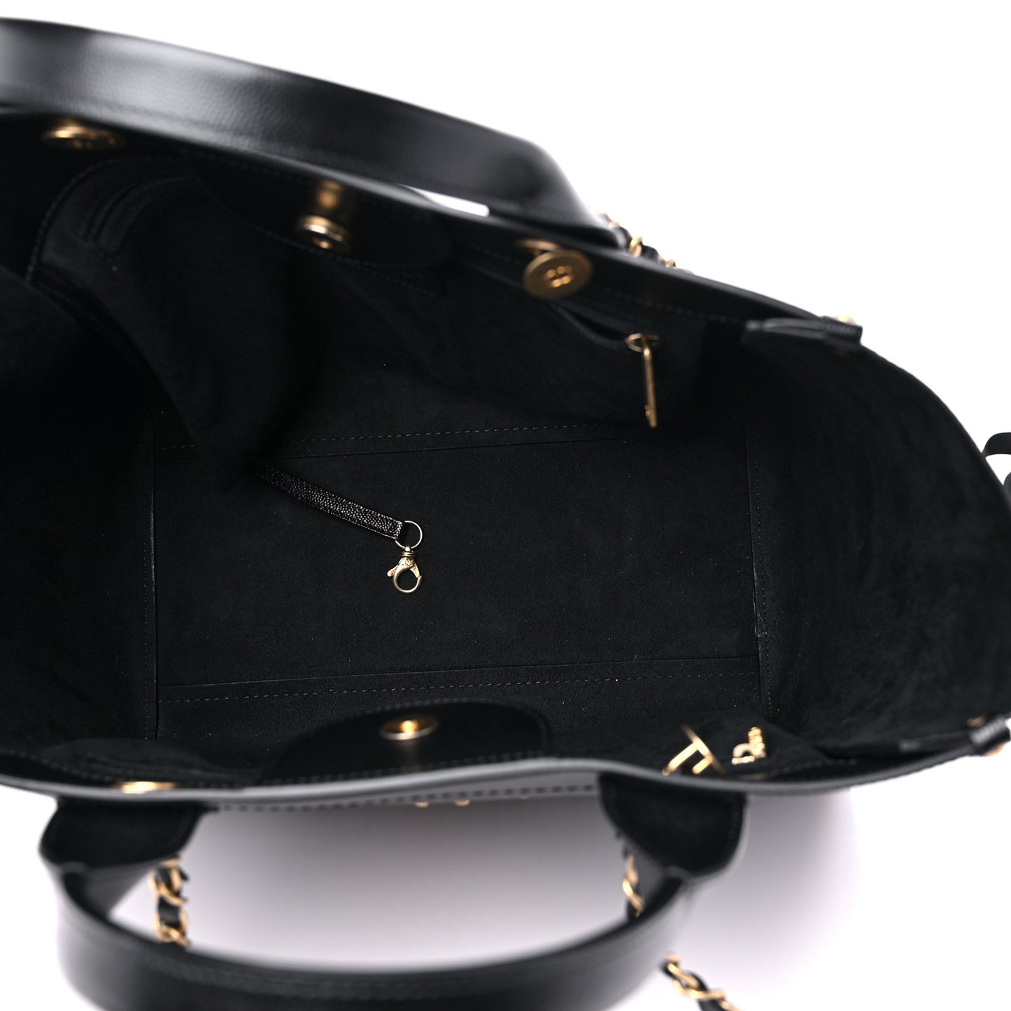 Caviar Small Studded Deauville Tote Black