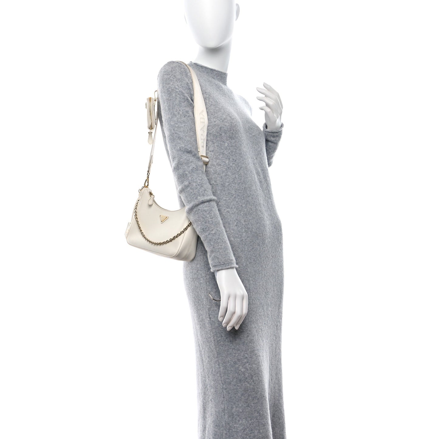 Saffiano Re-Edition 2005 Shoulder Bag White