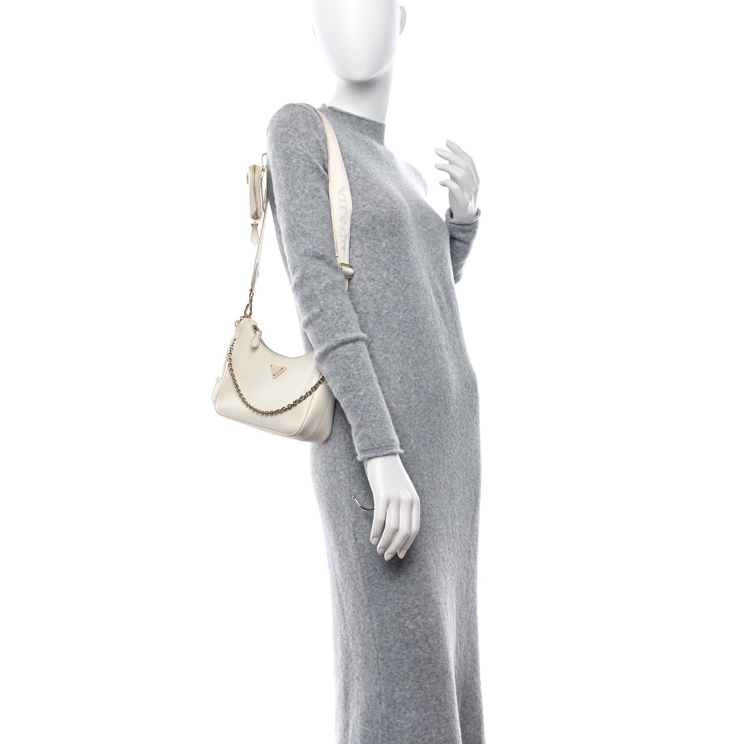 Prada Saffiano Re-Edition 2005 Shoulder Bag White 2 of 12