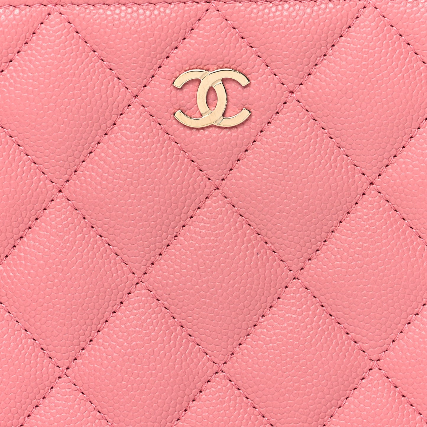 Caviar Quilted Zip Around Wallet Pink
