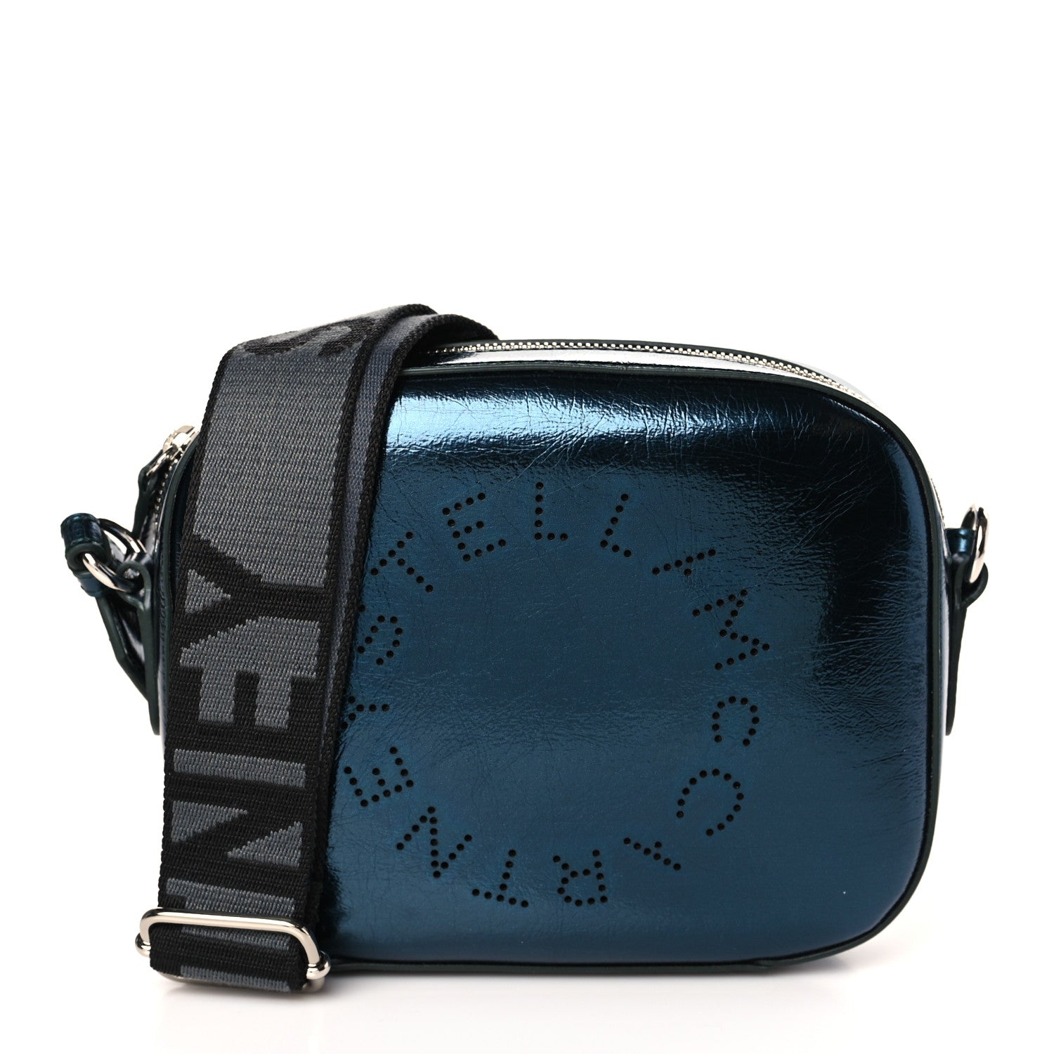 Stella McCartney Metallic Eco Alter Nappa Mini Camera Bag Peacock Blue 1 of 8
