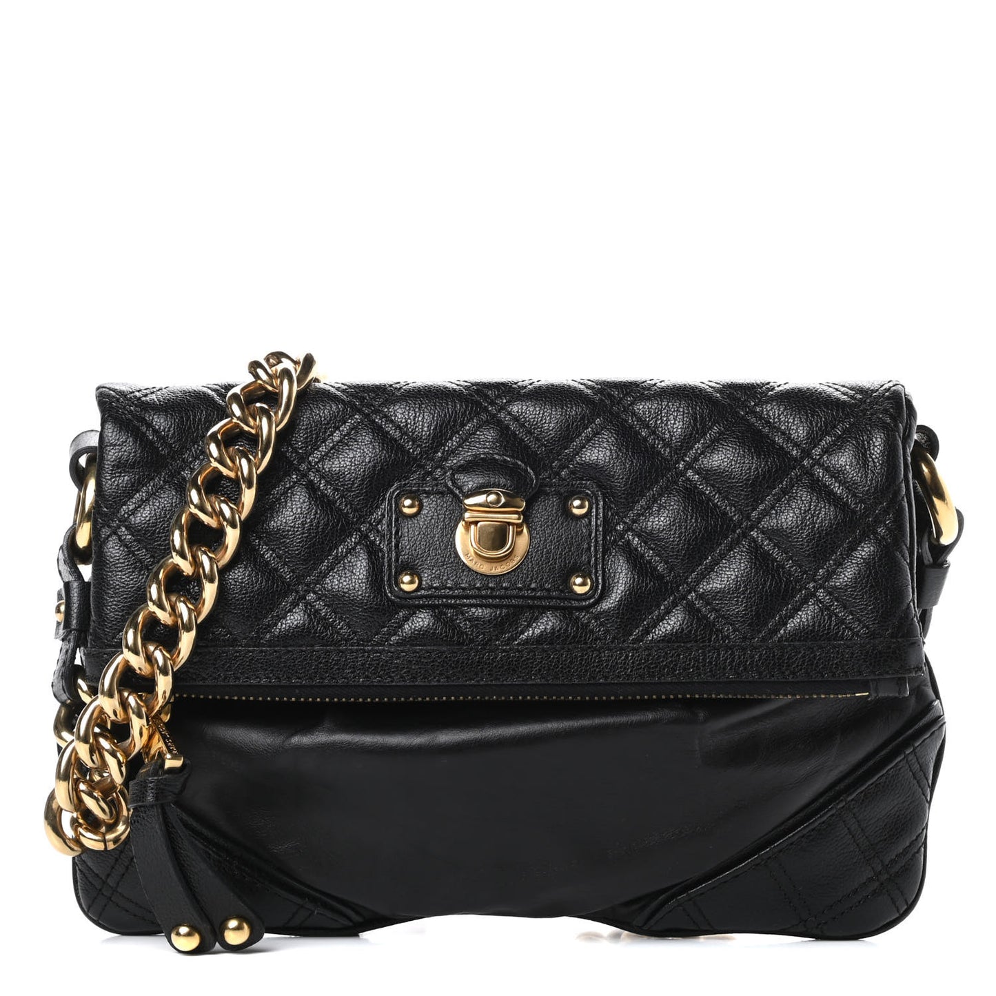 Lambskin Quilted The Large Single Flap Black