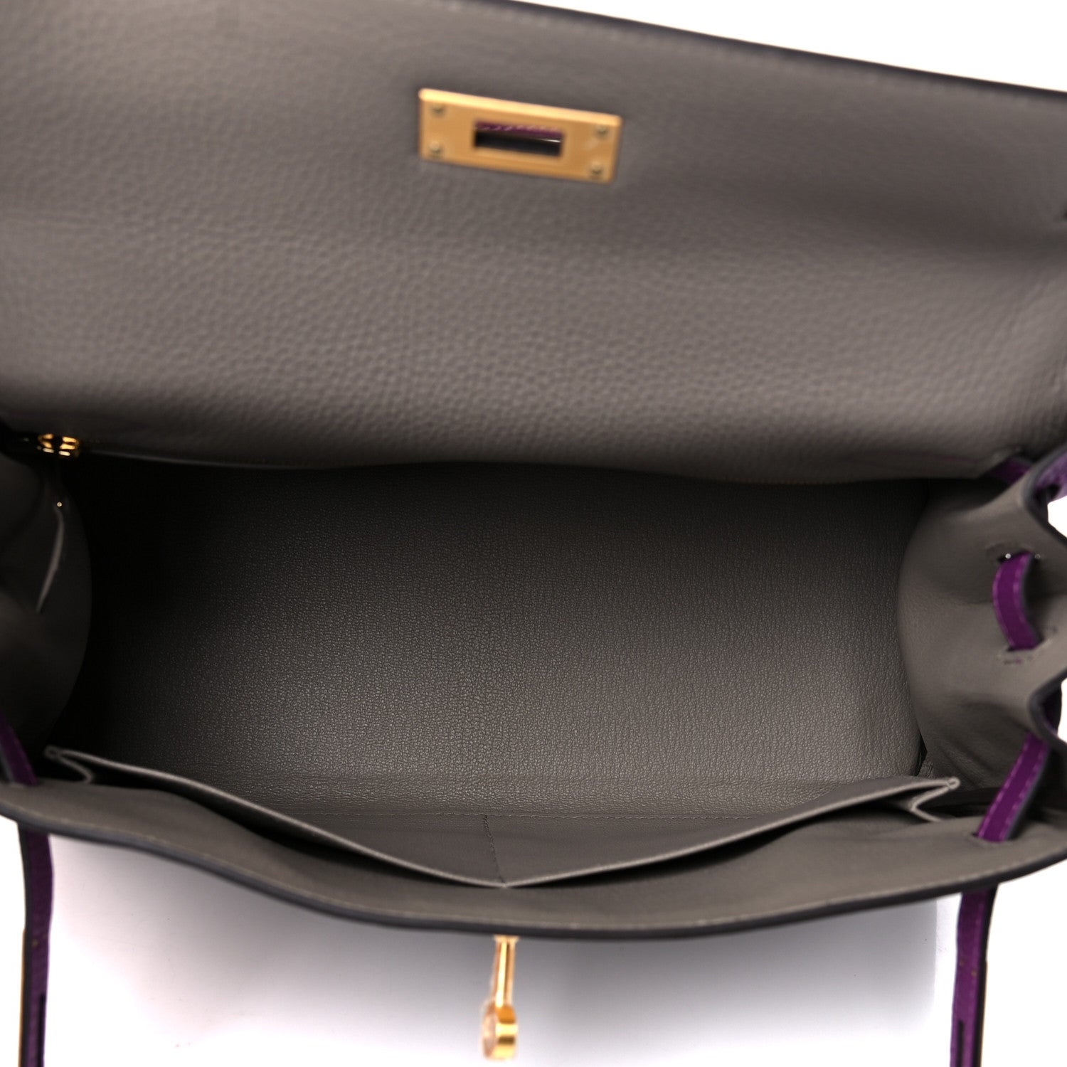 Hermes Togo Horseshoe Kelly Retourne 28 Gris Asphalte Anemone 5 of 15
