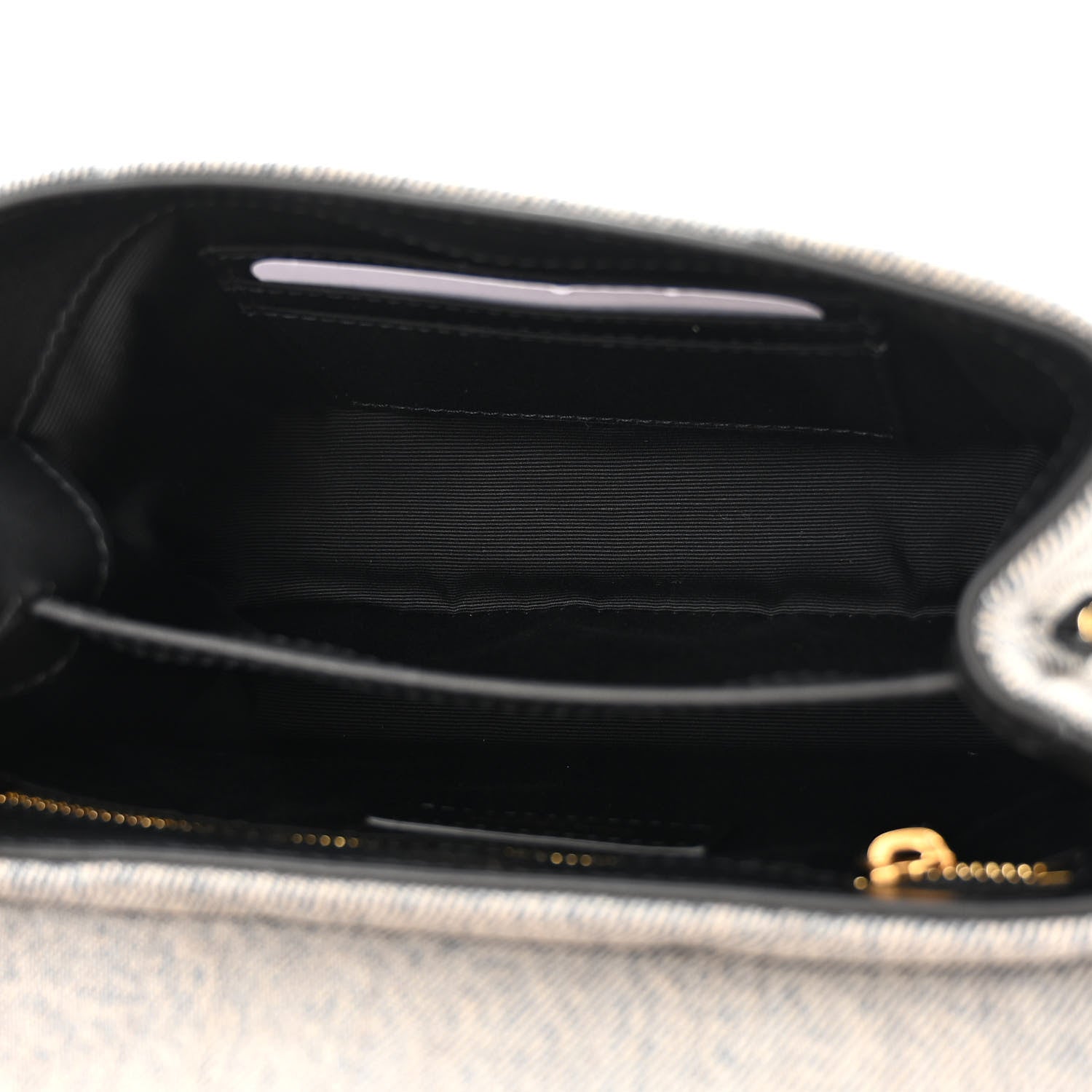 Saint Laurent Denim Y Quilted Monogram Toy Loulou Crossbody Bag Grey 5 of 11