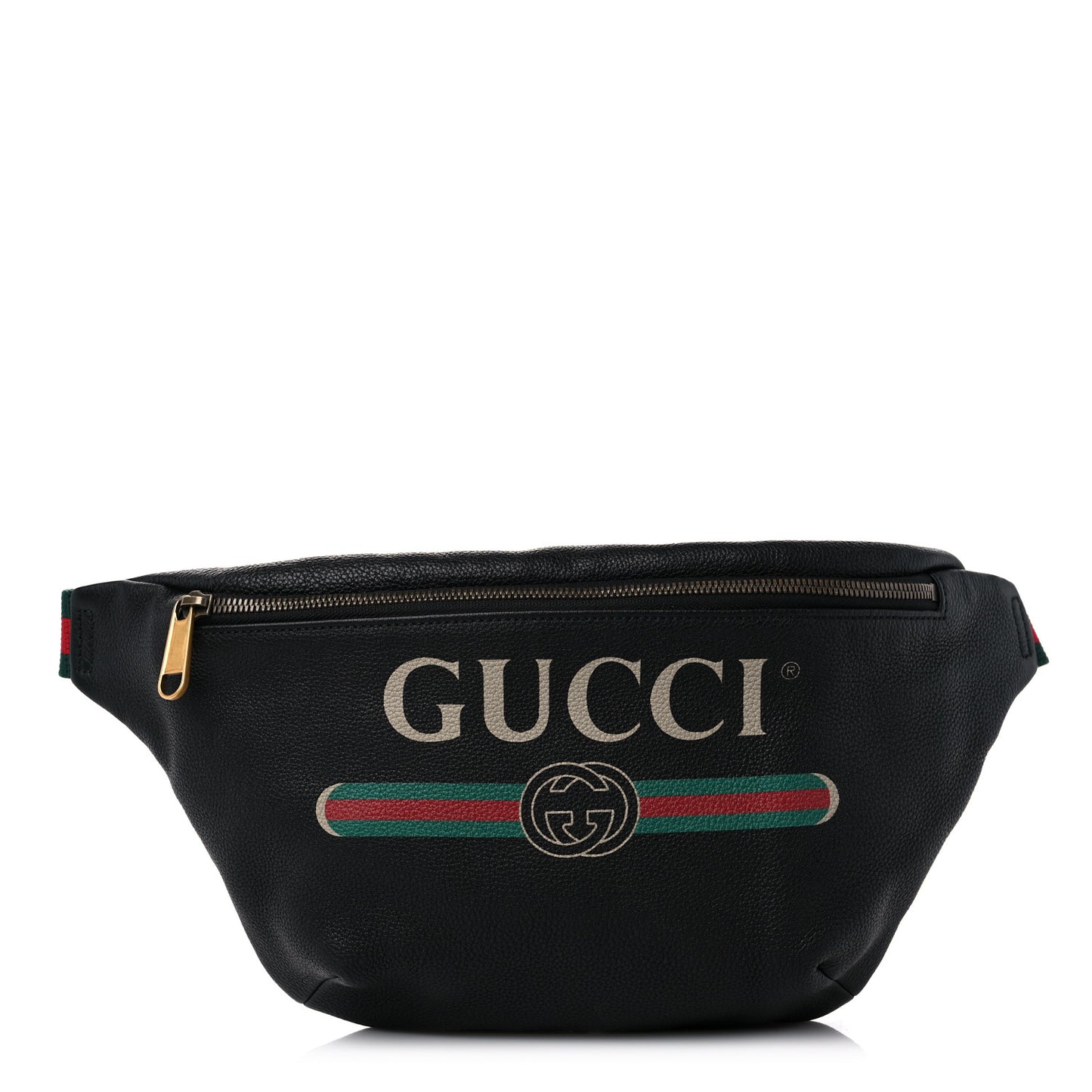 Grained Calfskin Logo Belt Bag Black