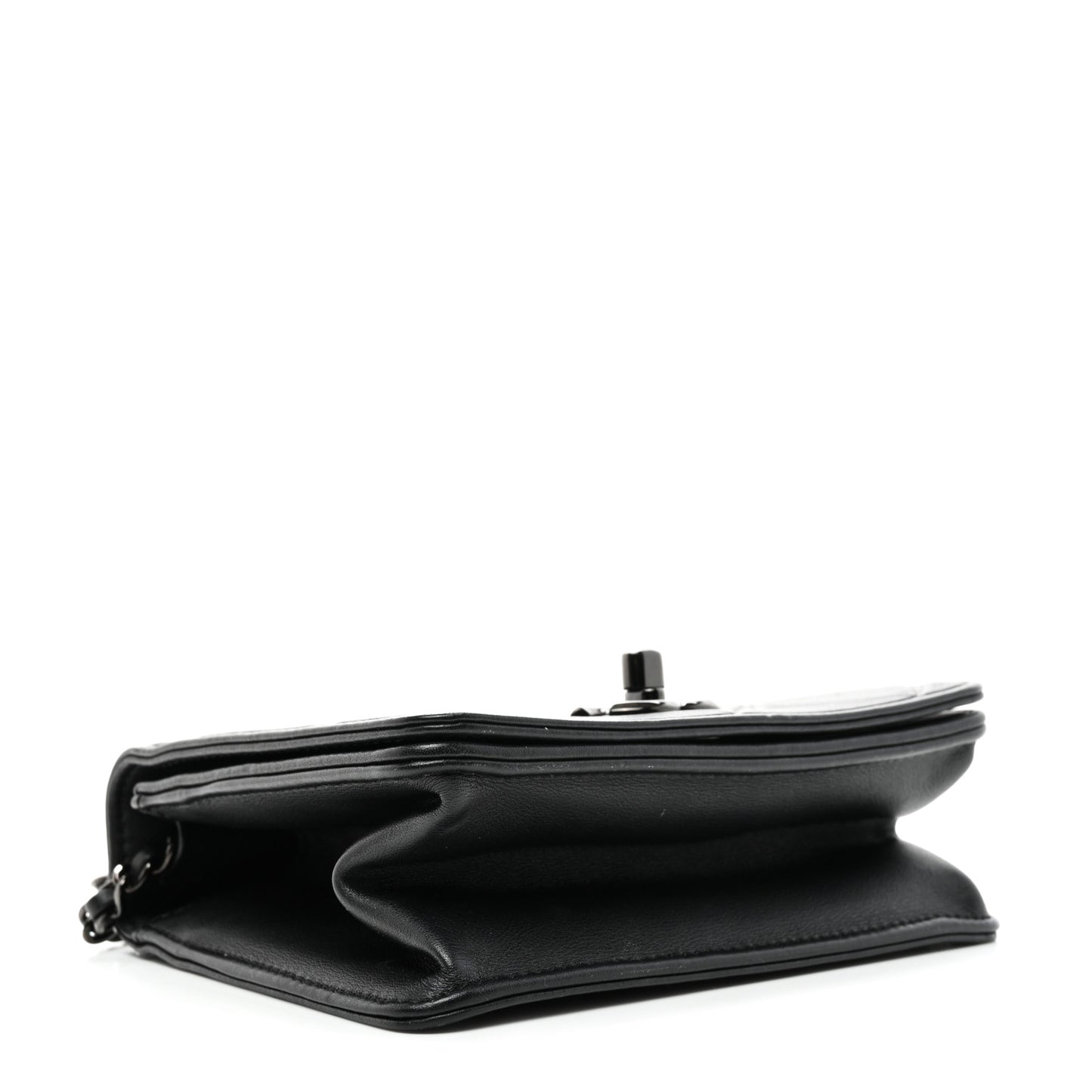 Calfskin Mini Propeller Flap Black