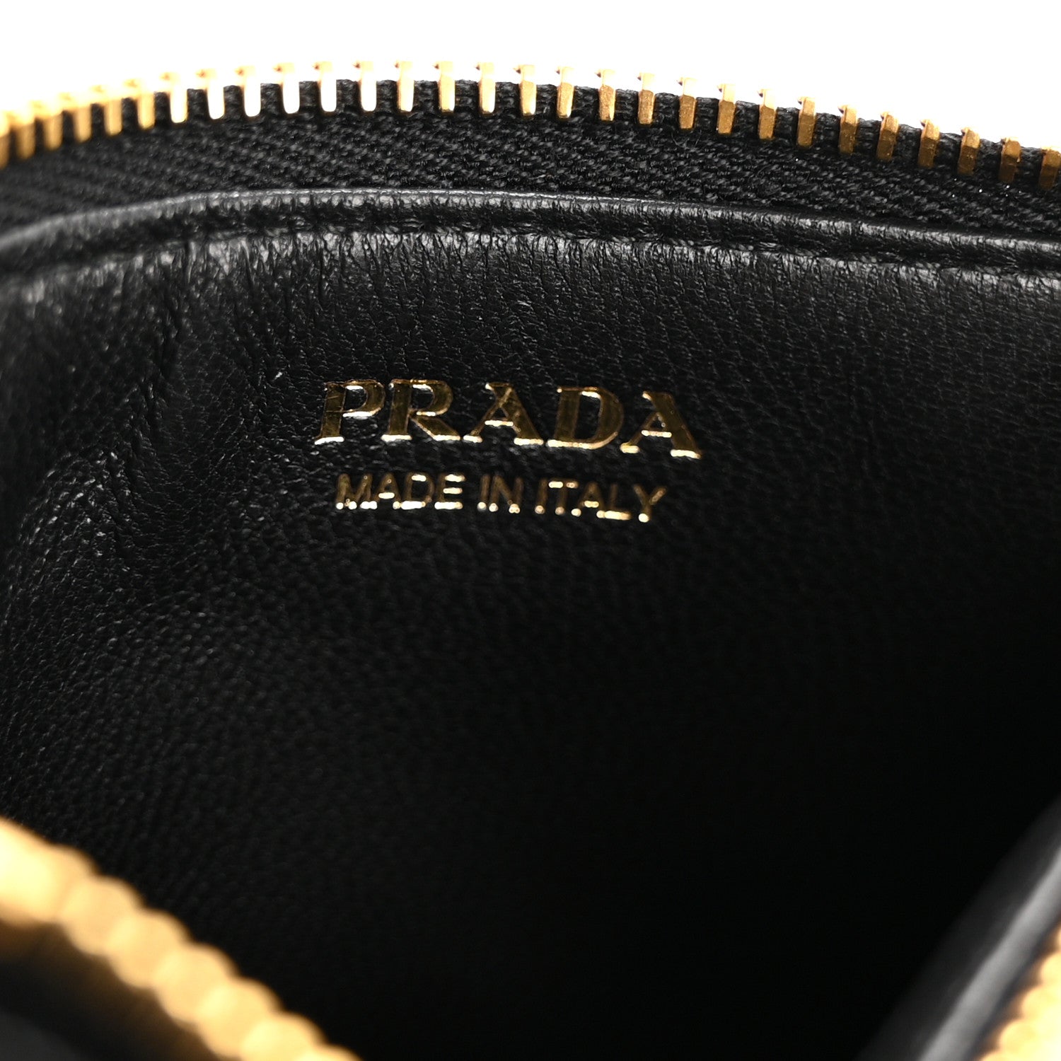 Prada Saffiano Triangle Zip Card Holder Black 6 of 7