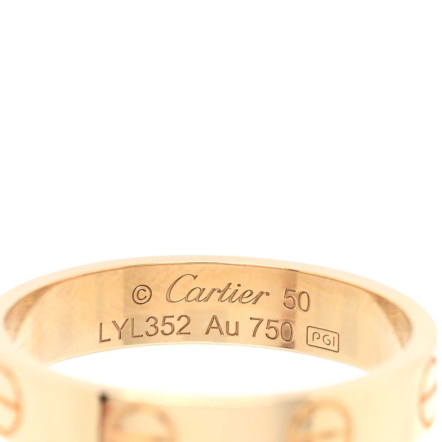 Cartier 18K Yellow Gold 3.5mm LOVE Wedding Band Ring 50 5.25 4 of 5