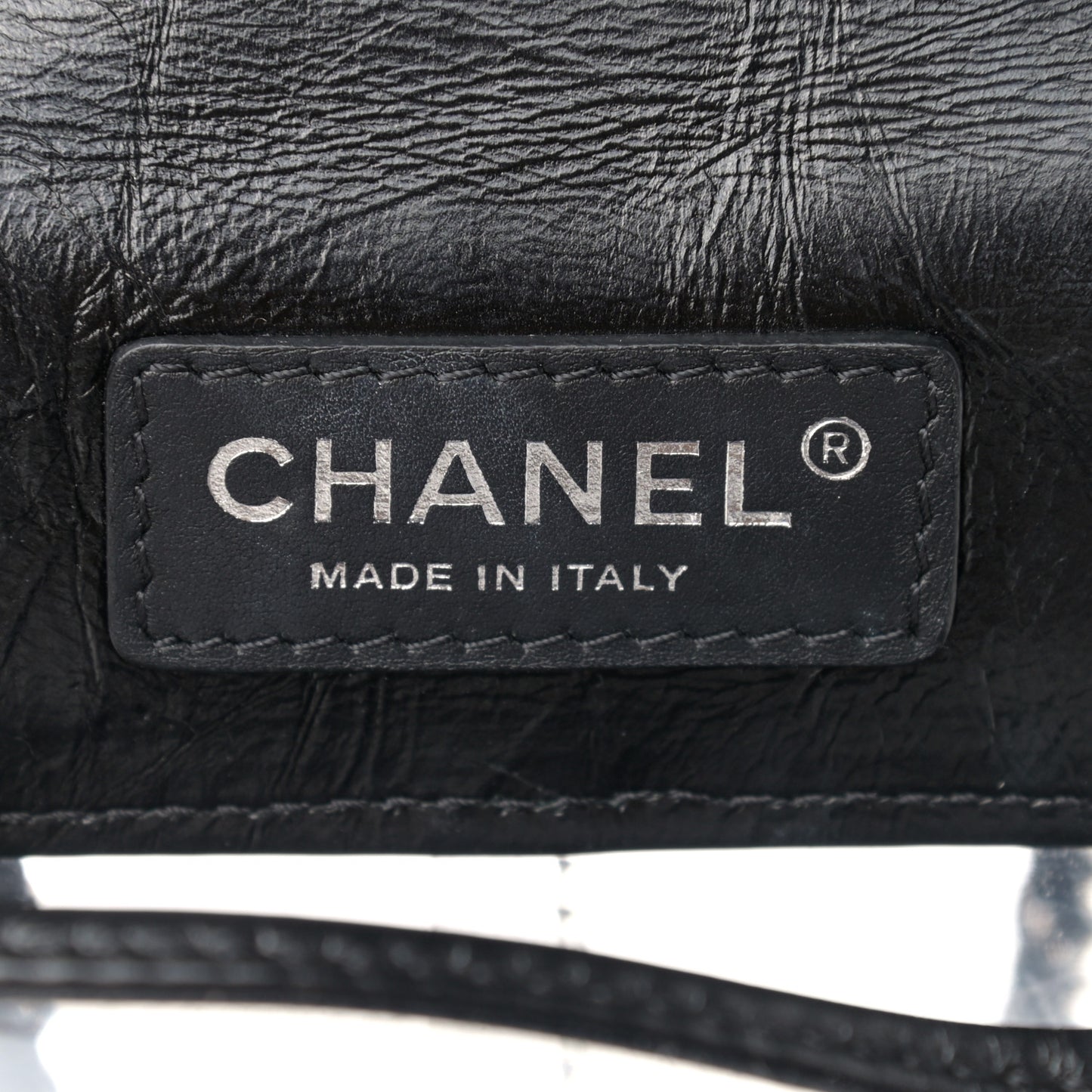 Crumpled Calfskin PVC Quilted Flap Black