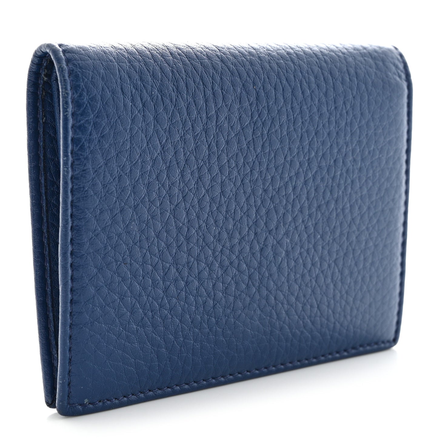 Vitello Daino Small Bi-Fold Wallet Bluette