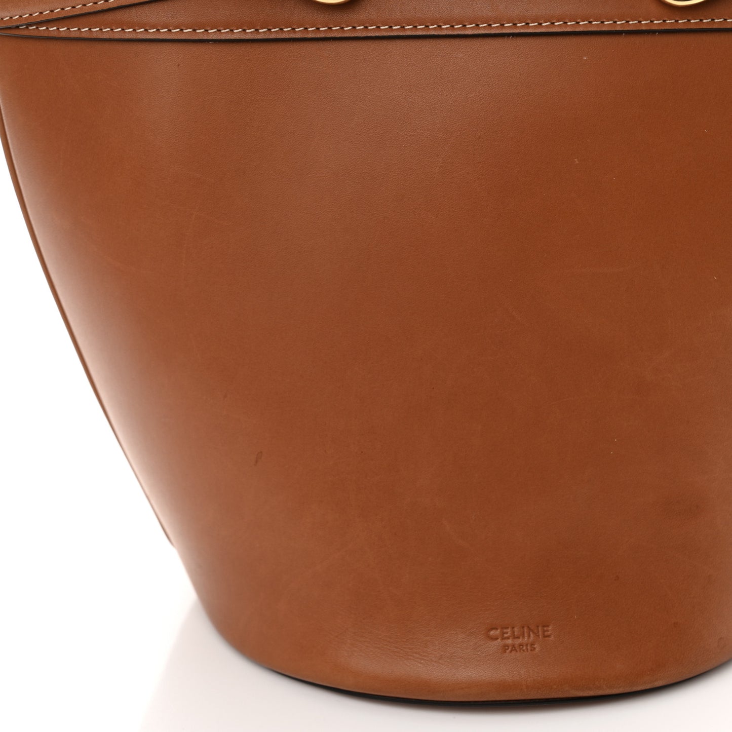 Natural Calfskin Crecy Bucket Bag Tan