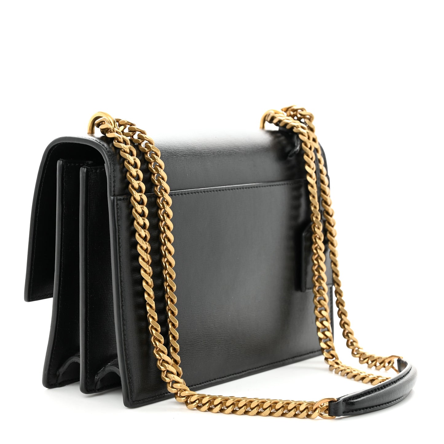 Smooth Calfskin Medium Monogram Sunset Satchel Black