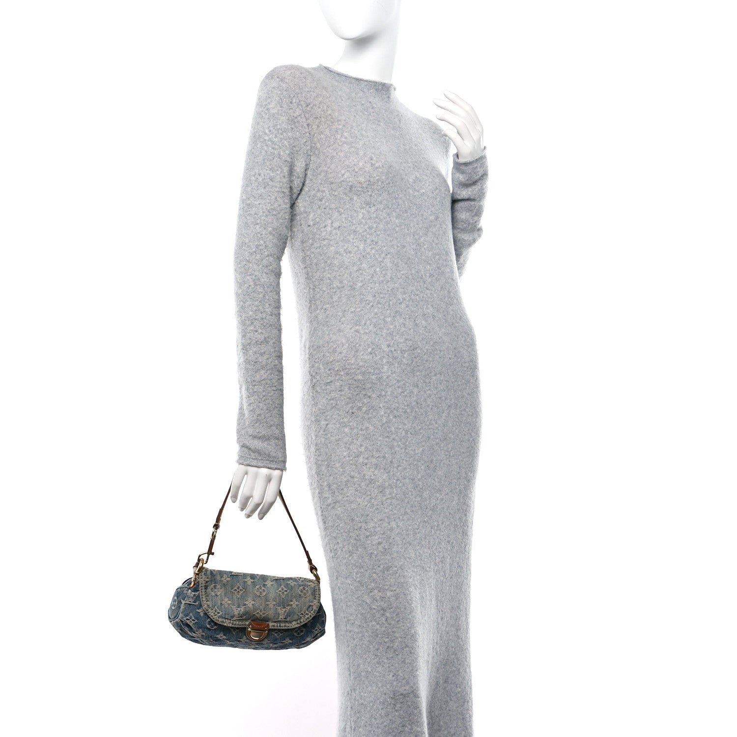 Louis Vuitton Monogram Denim Mini Pleaty Blue 2 of 17