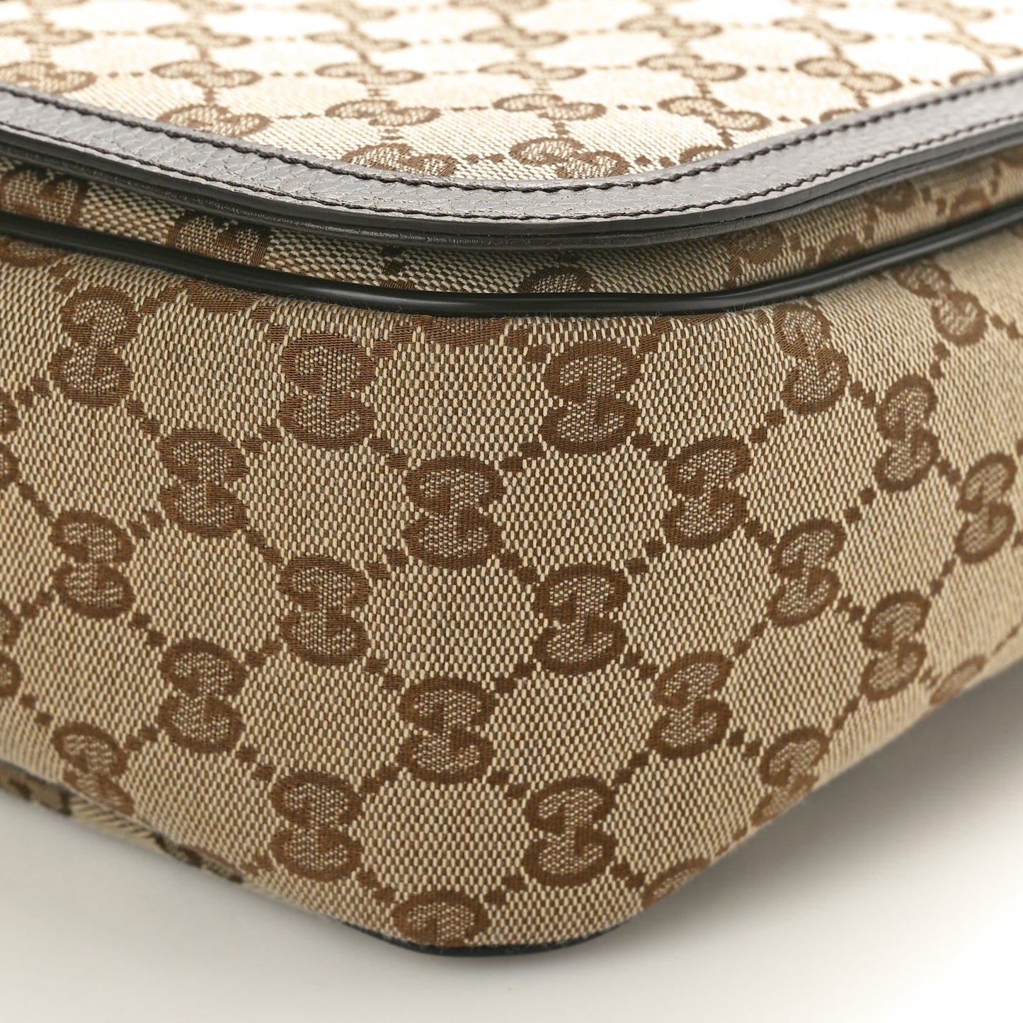 Monogram Large Flap Messenger Bag Beige Dark Brown