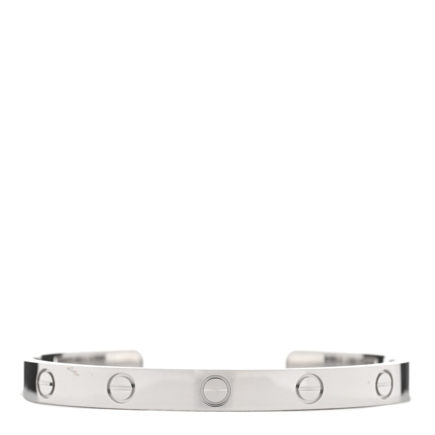 18K White Gold LOVE Cuff Bracelet 17