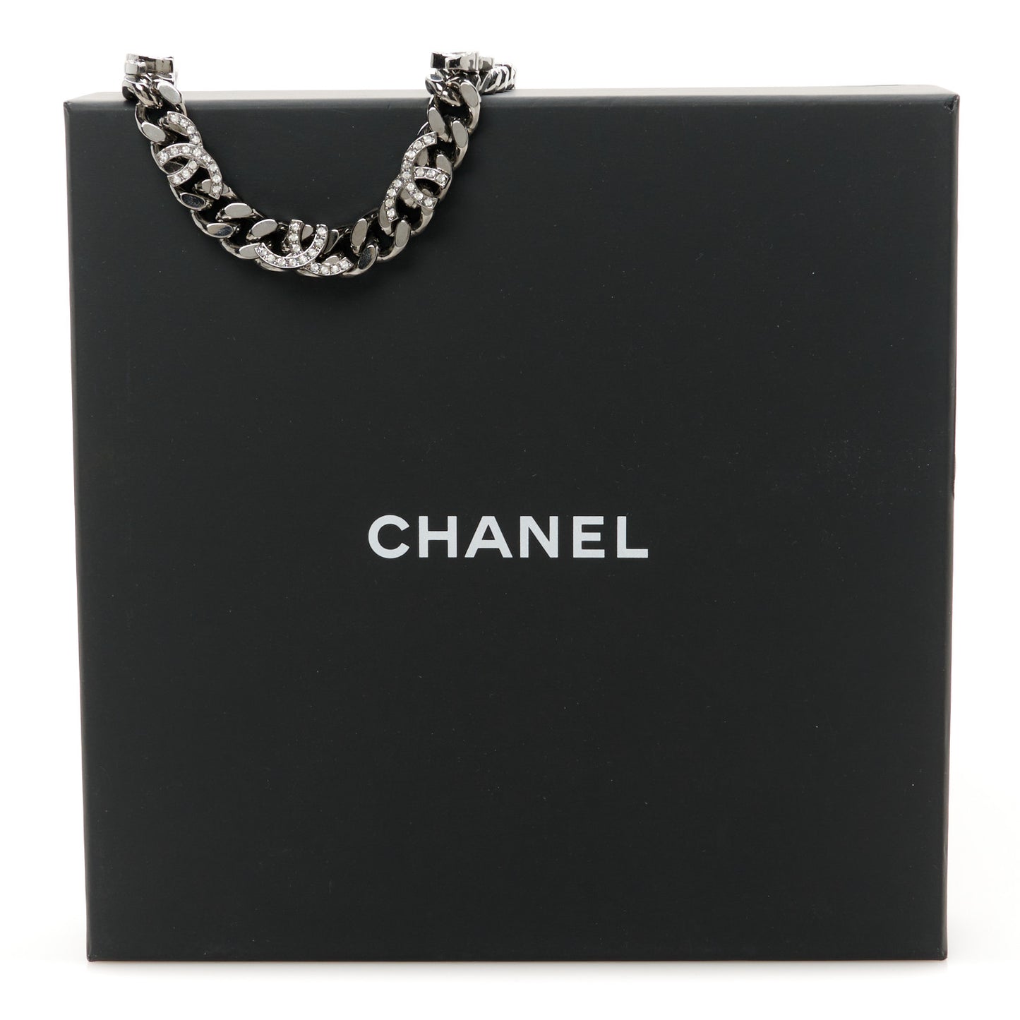 Ruthenium Crystal Chain CC Choker Necklace