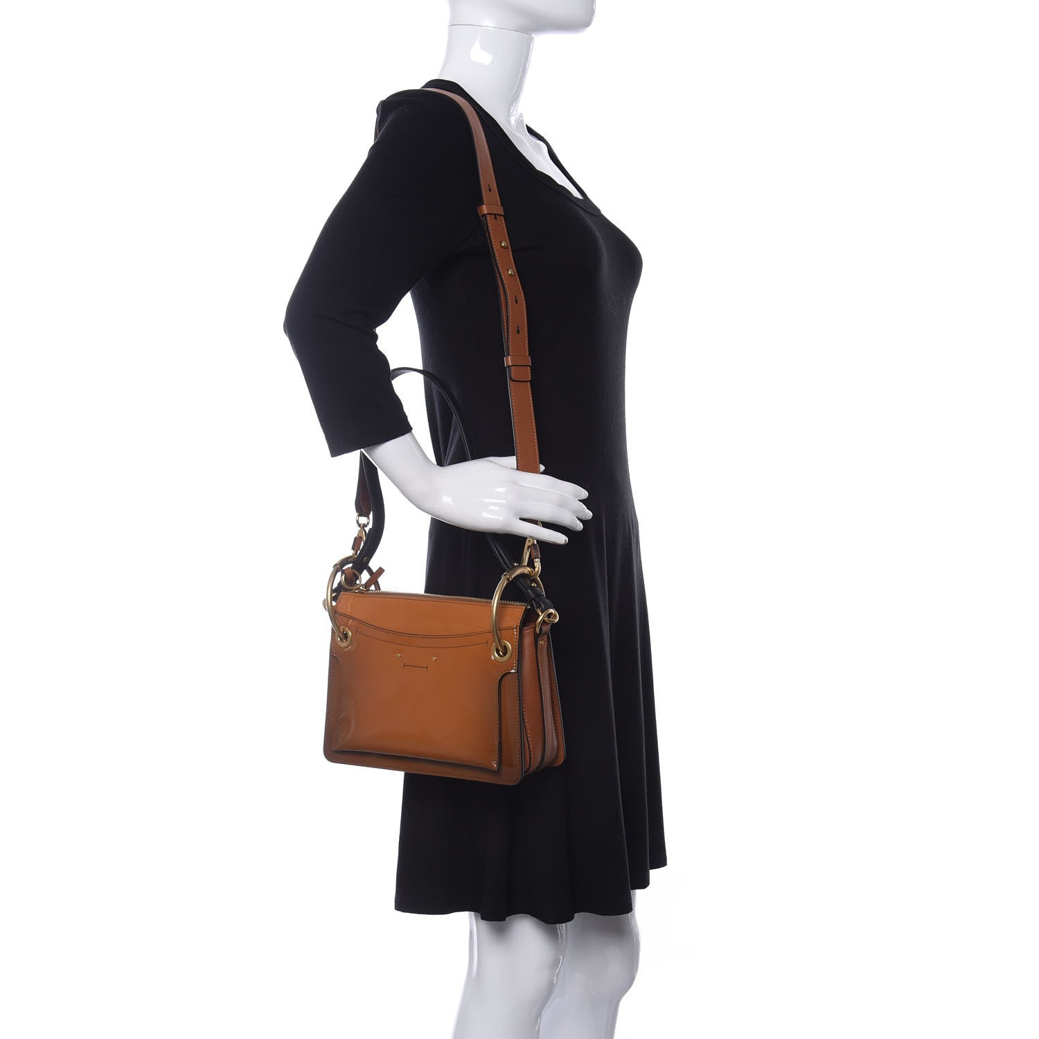 Chloe Patent Small Roy Bag Caramel 2 of 9