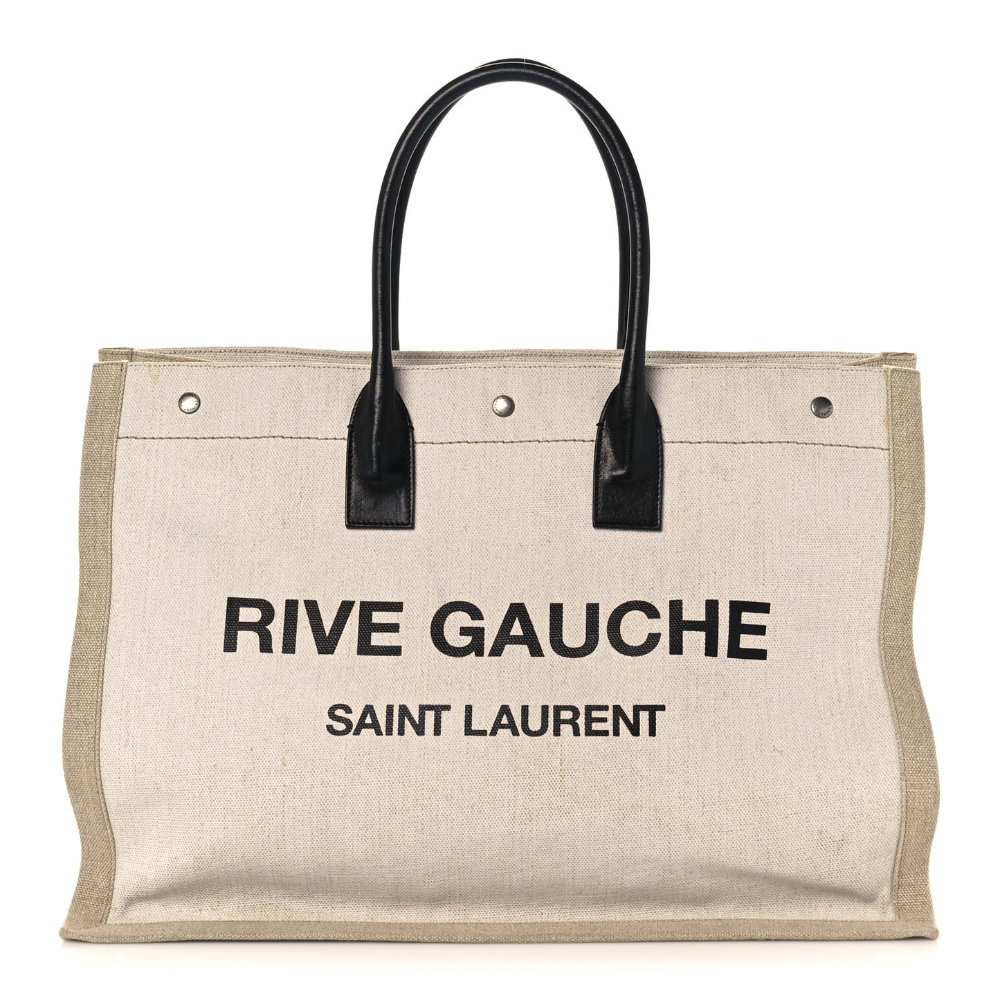 Linen Calfskin Rive Gauche Tote Optic White