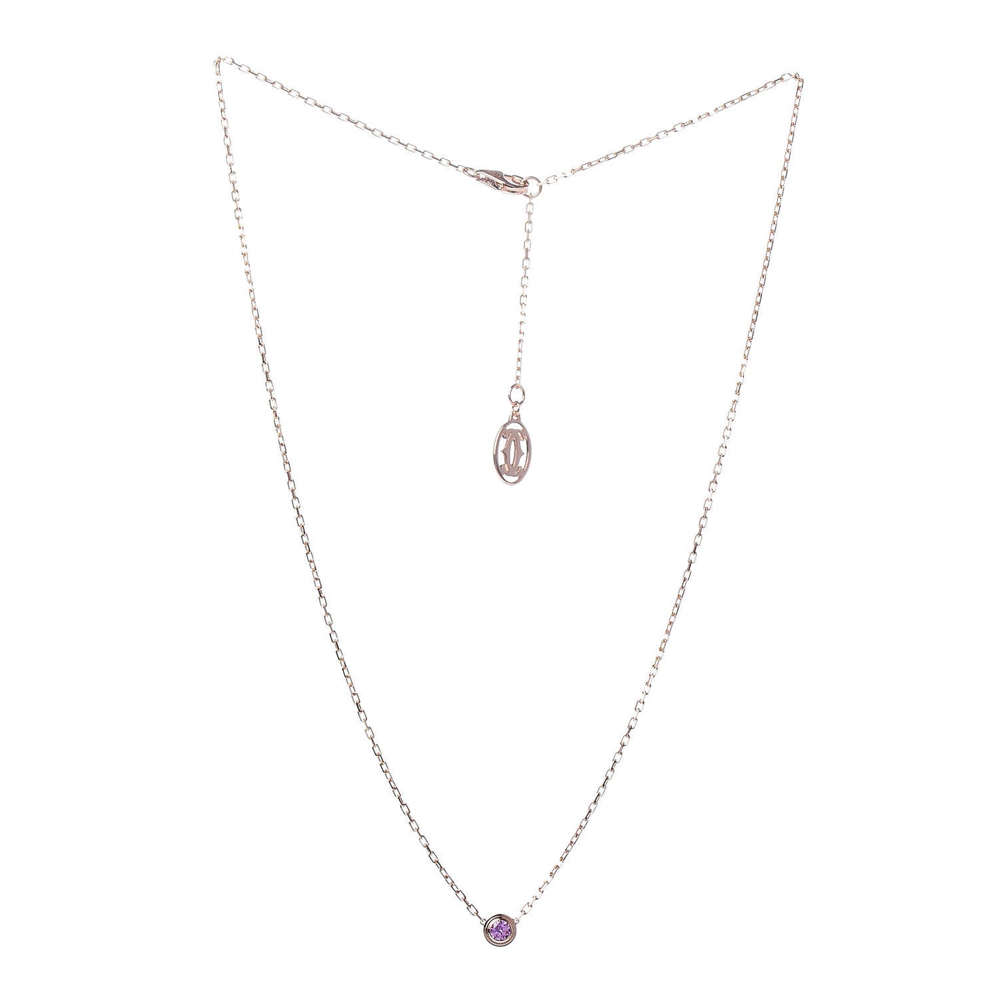 18K Pink Gold Pink Sapphire D'Amour Pendant Necklace