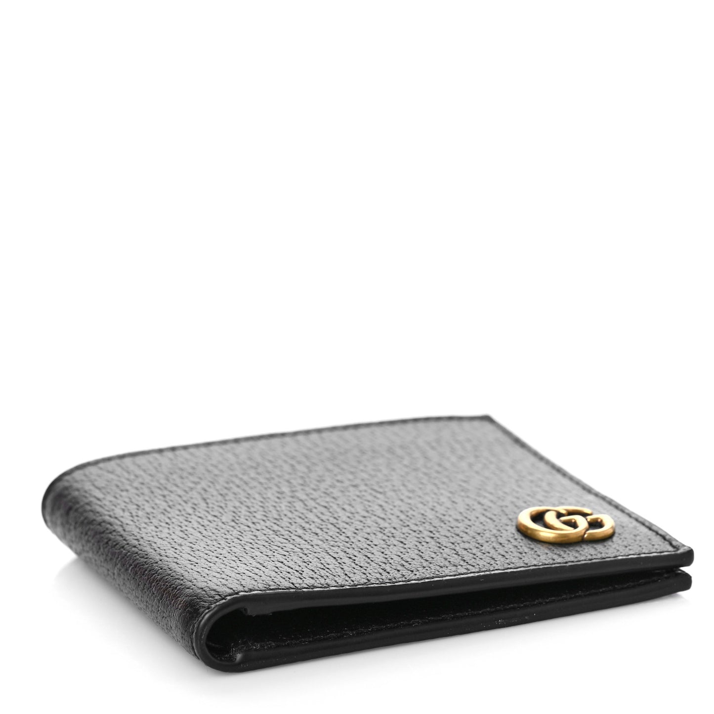 Calfskin Boar Effect GG Marmont Bi-Fold Wallet Black