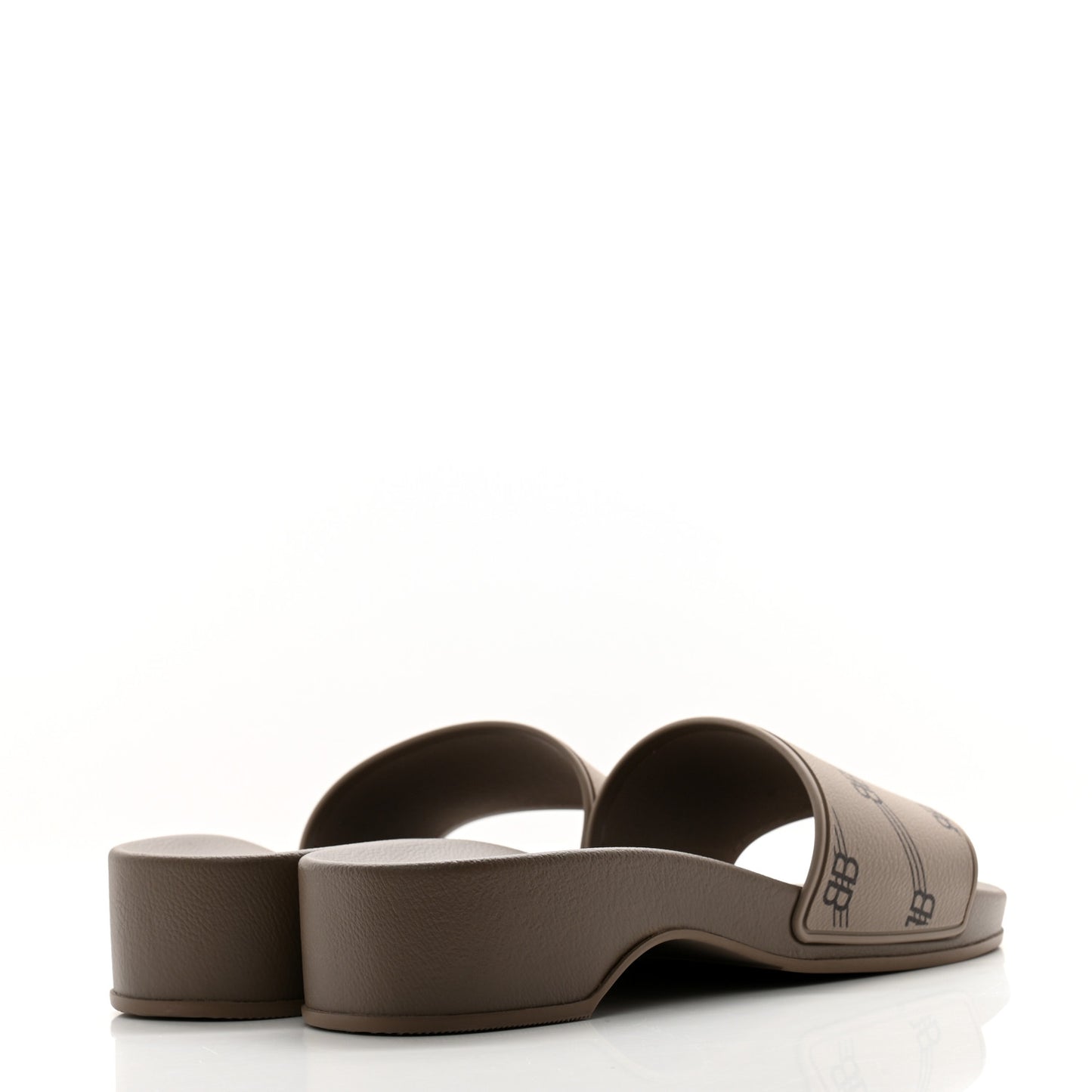 Rubber Allover Logo Womens Pool Wedge Slide Sandals 38 Dark Mink