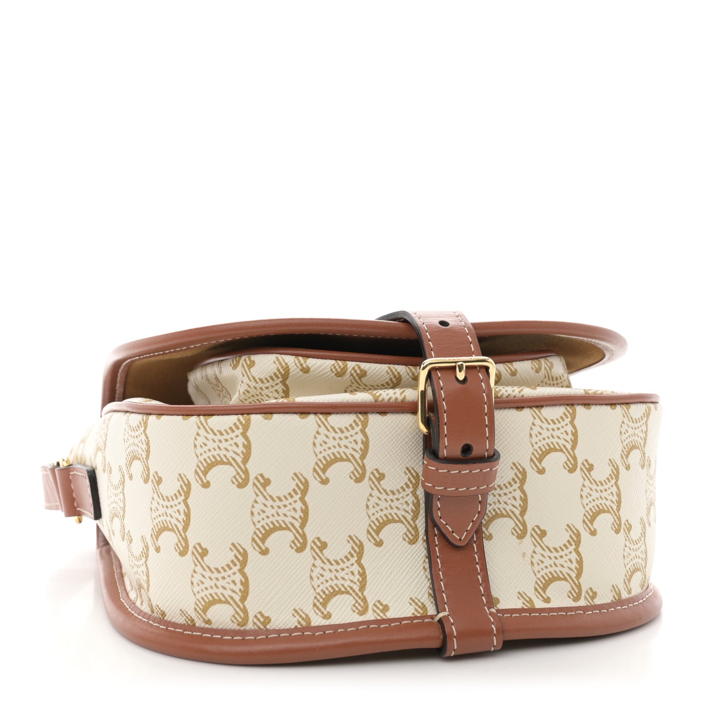 Triomphe Canvas Medium Folco Bag White
