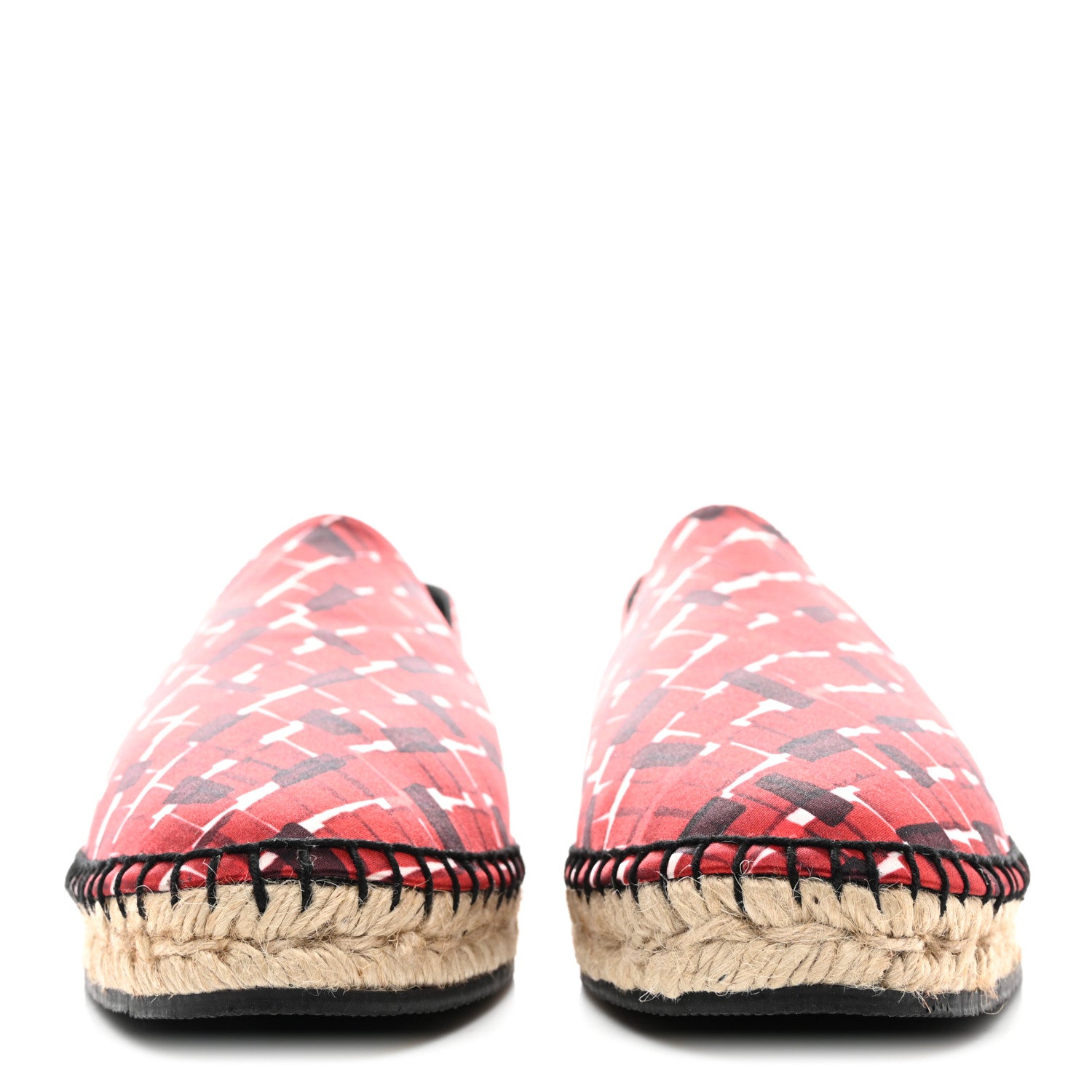 Bottega Veneta Satin Micro Square Grid Espadrille 36 Red Multicolor 2 of 9