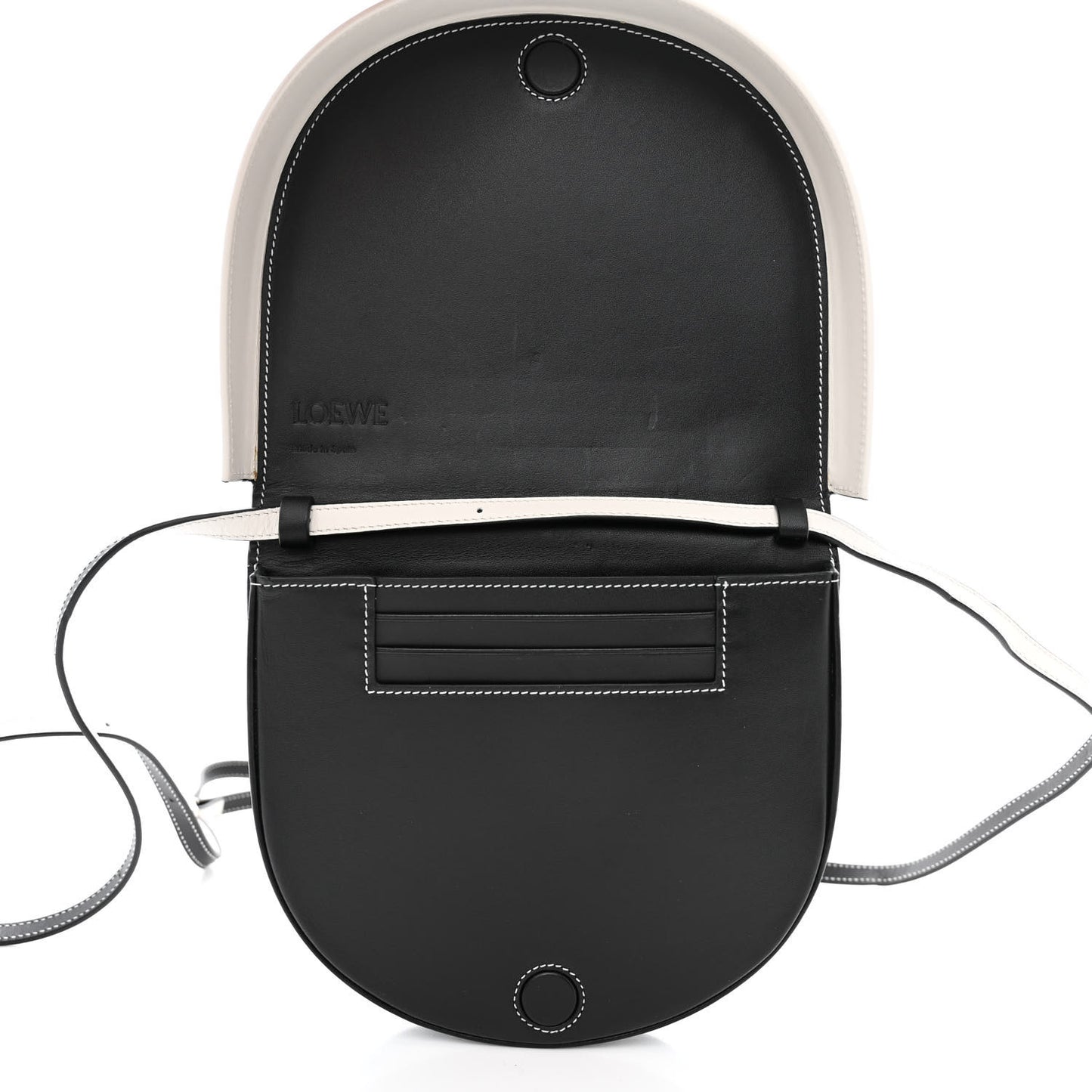 Soft Calfskin Heel Bag Black Soft White