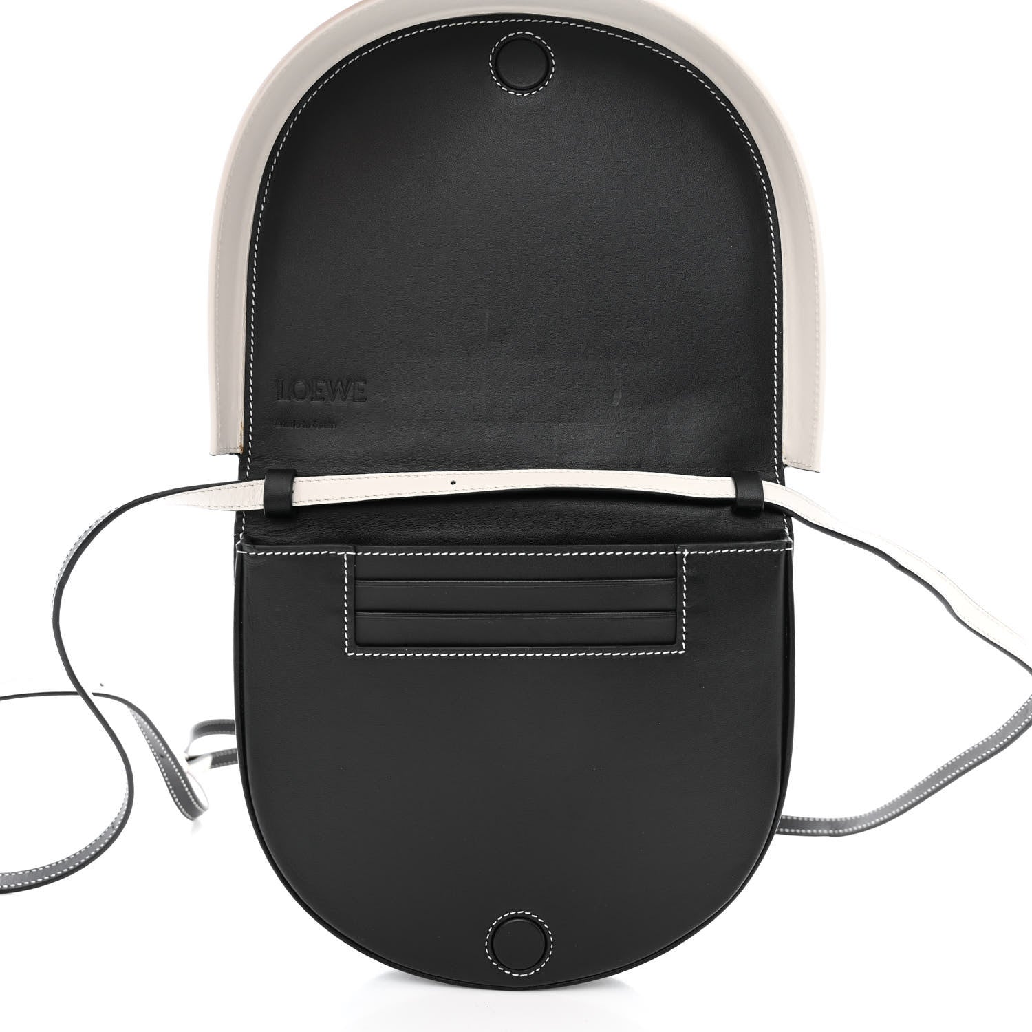 Loewe Soft Calfskin Heel Bag Black Soft White 5 of 12