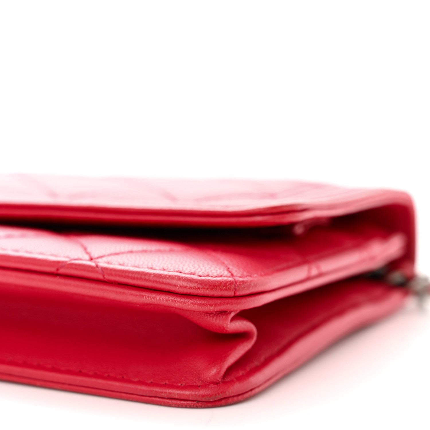 Chanel Lambskin Quilted Boy Wallet On Chain WOC Red 11 of 12