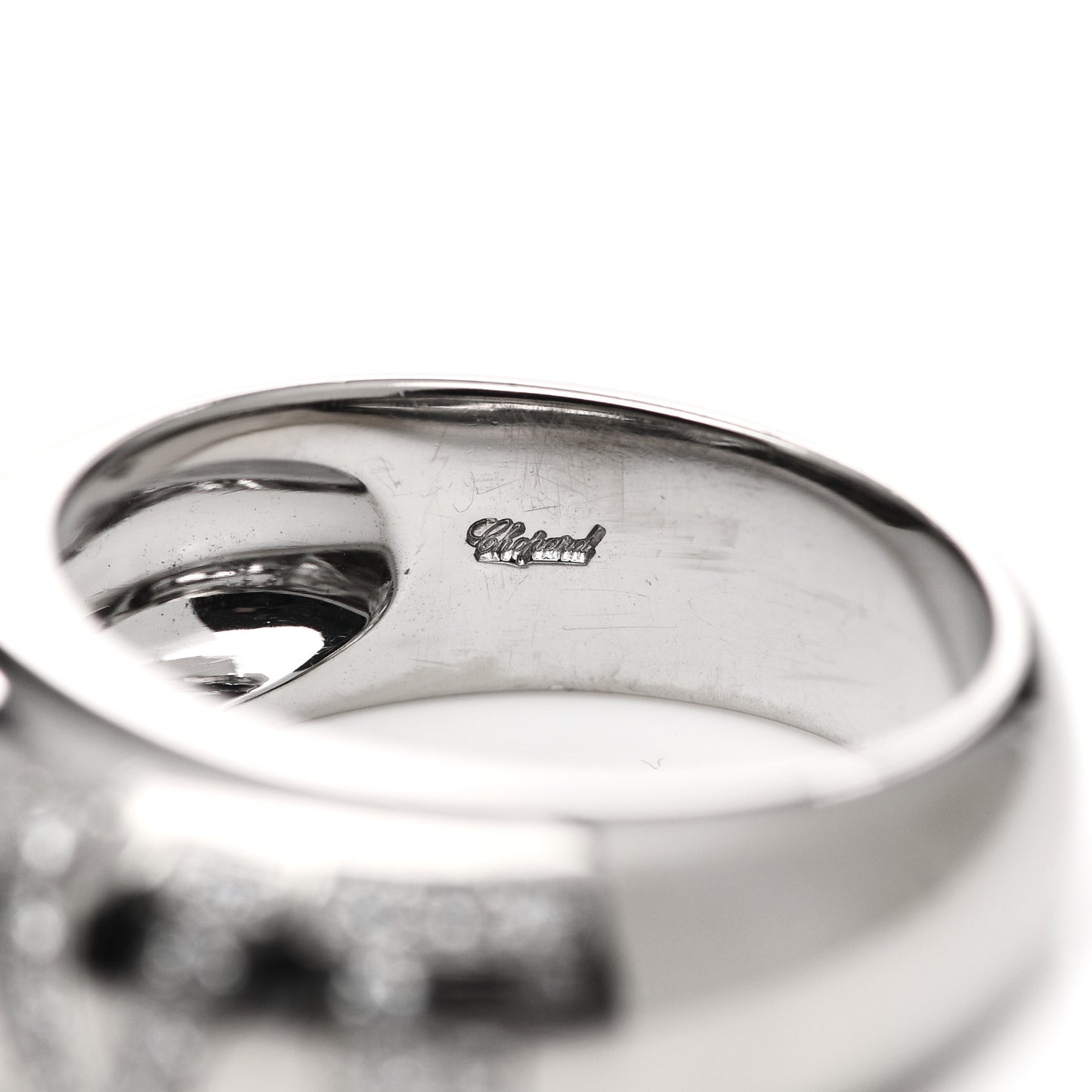 18K White Gold Happy Diamonds Love Heart Band Ring 53 6.25