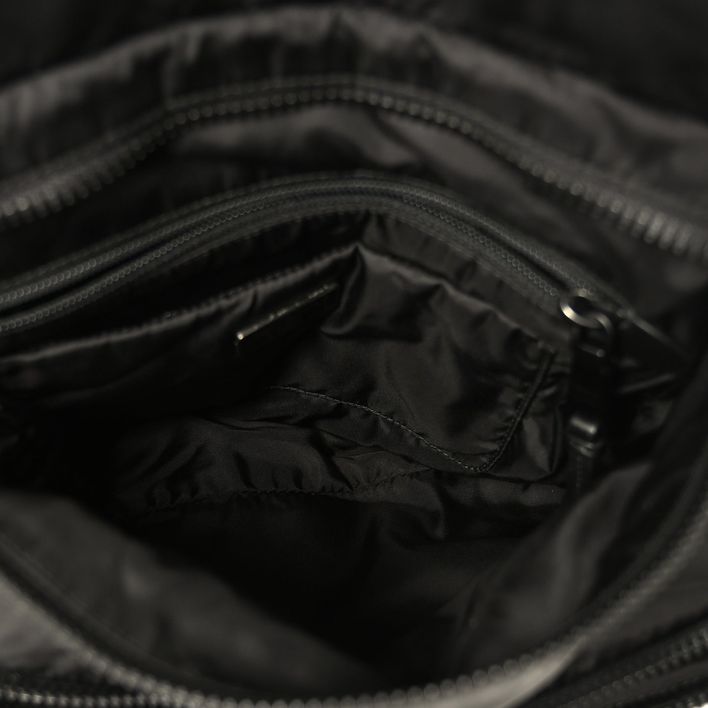 Tessuto Nylon Logo Messenger Bag Black