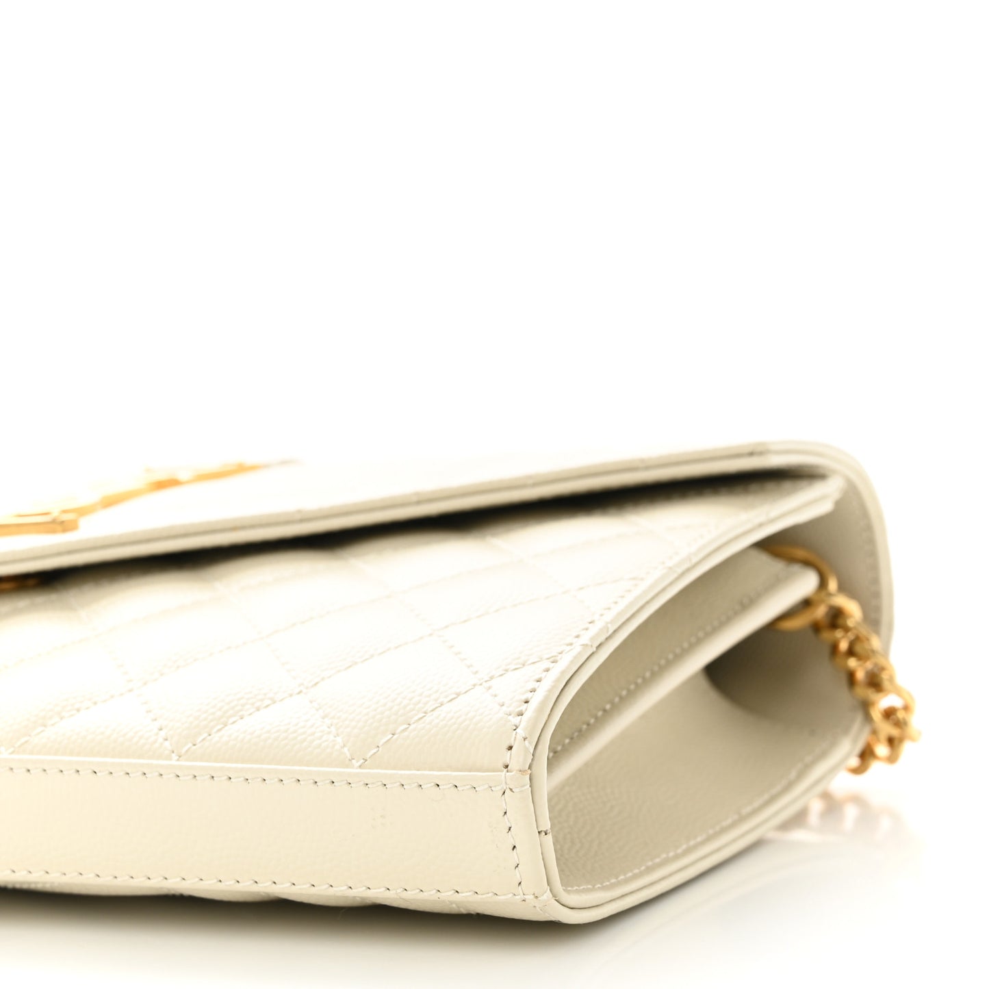 Grain De Poudre Mixed Matelasse Triquilt Monogram Chain Wallet Crema Soft