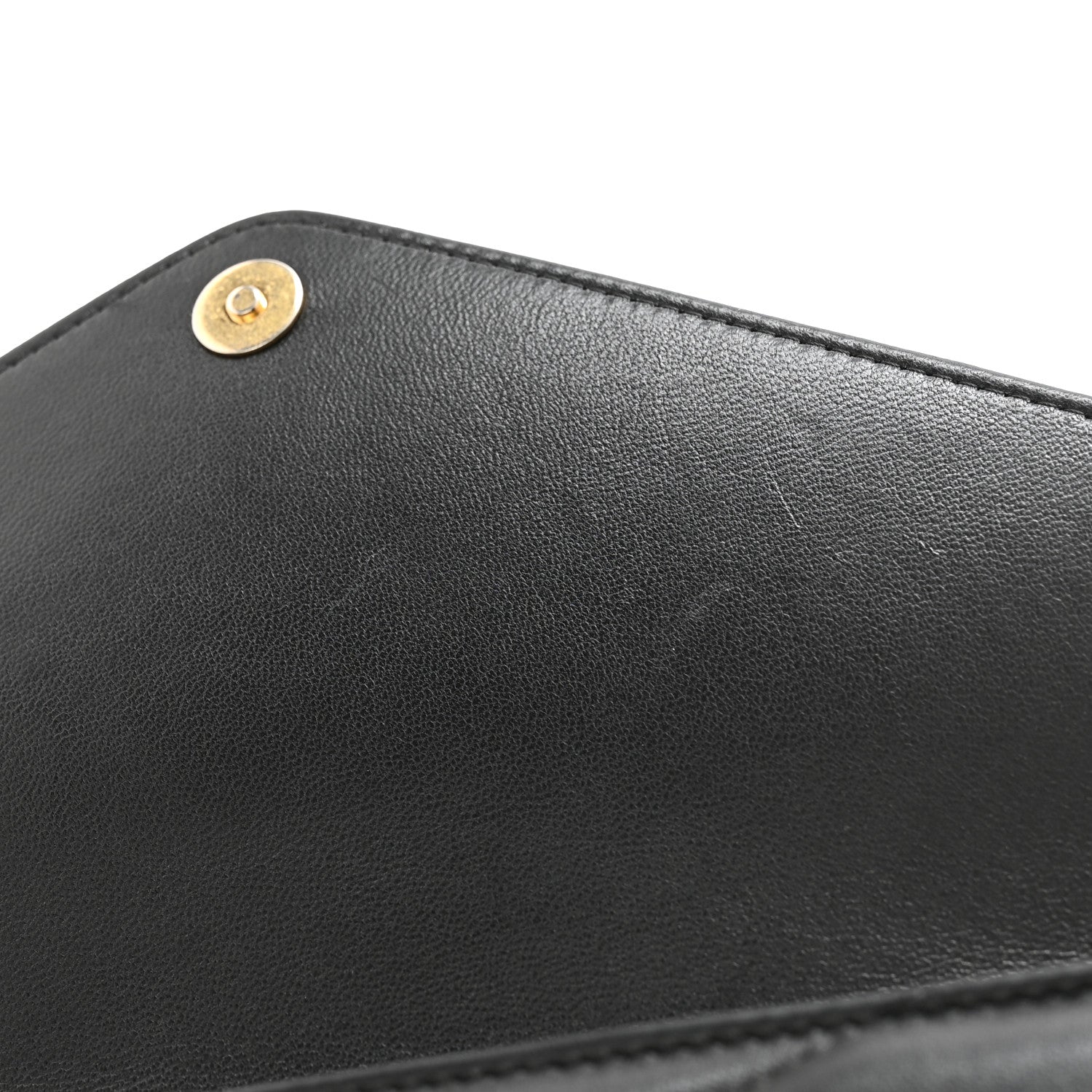 Chanel Lambskin Chevron CC Button Clutch Black 9 of 11