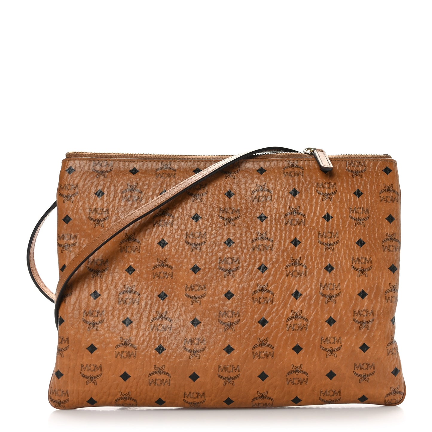 Visetos Medium Crossbody Pouch Cognac