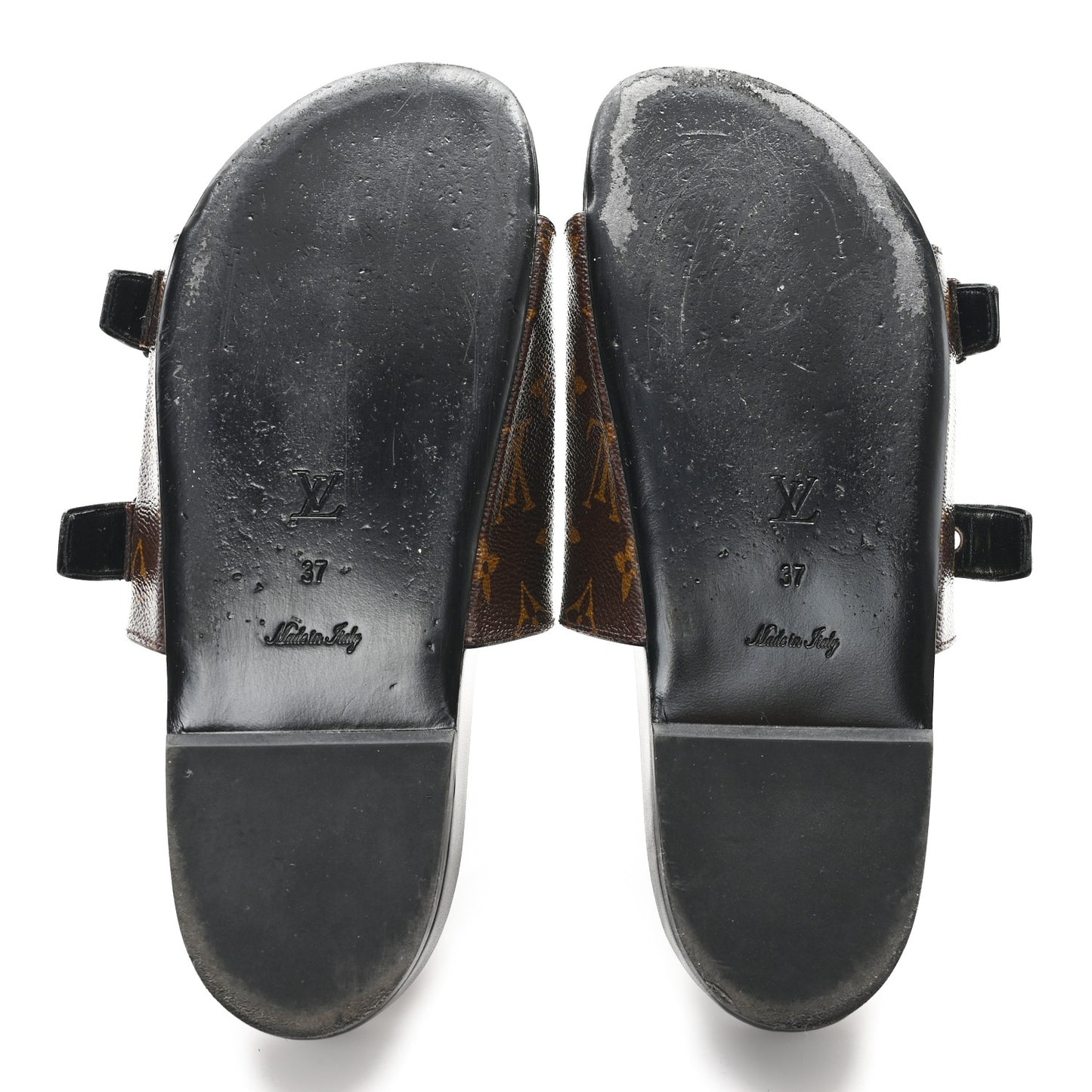 Monogram Patch Work World Tour Bom Dia Flat Mule 37 Black