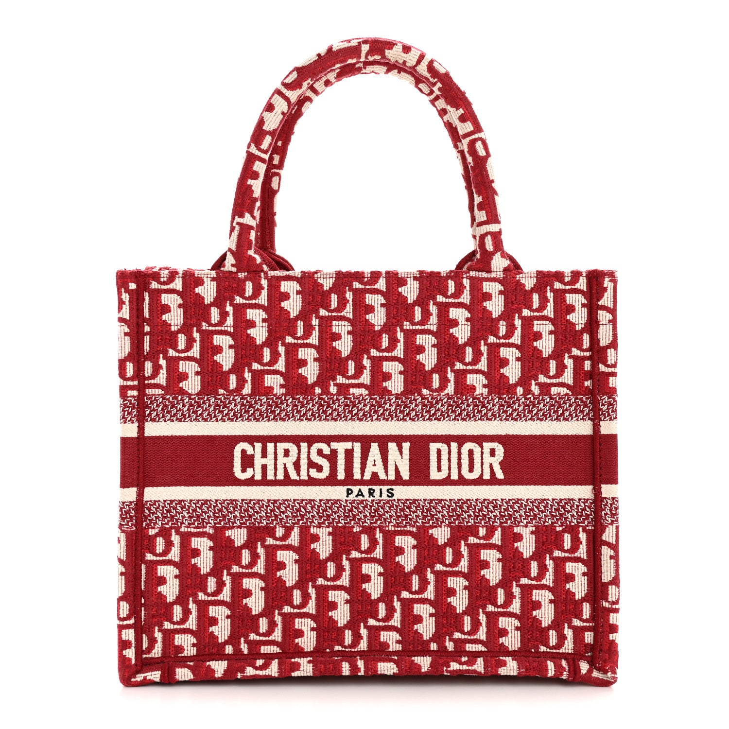 Christian Dior Oblique Small Book Tote Burgundy Multicolor 1783323