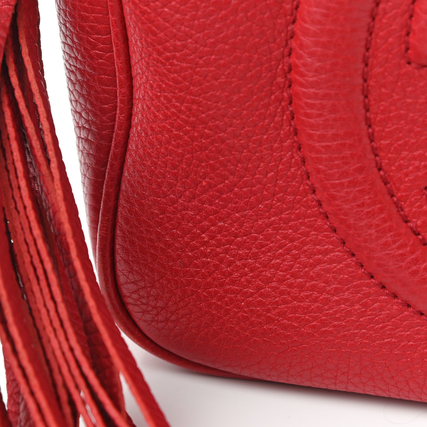 Gucci Pebbled Calfskin Small Soho Disco Bag Tabasco Red 15 of 17
