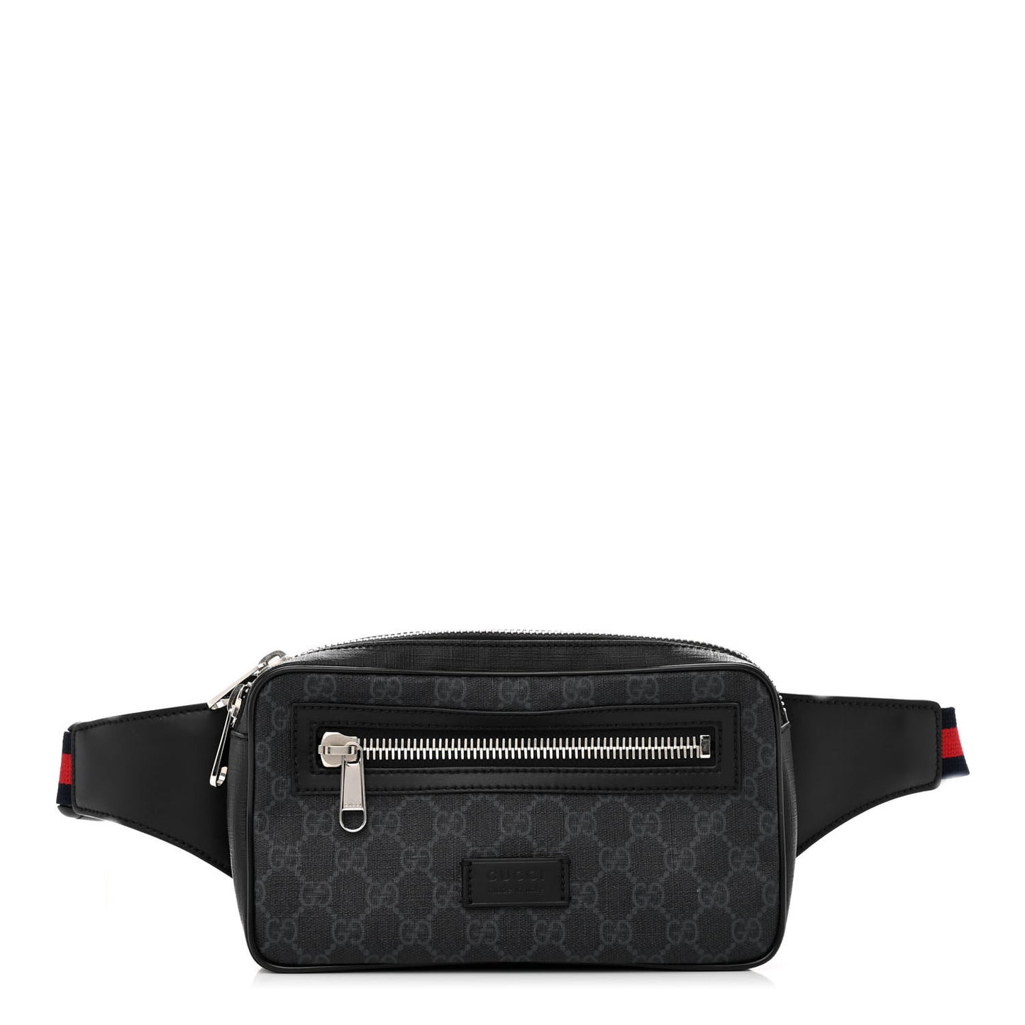 Soft GG Supreme Monogram Web Belt Bag Black Grey