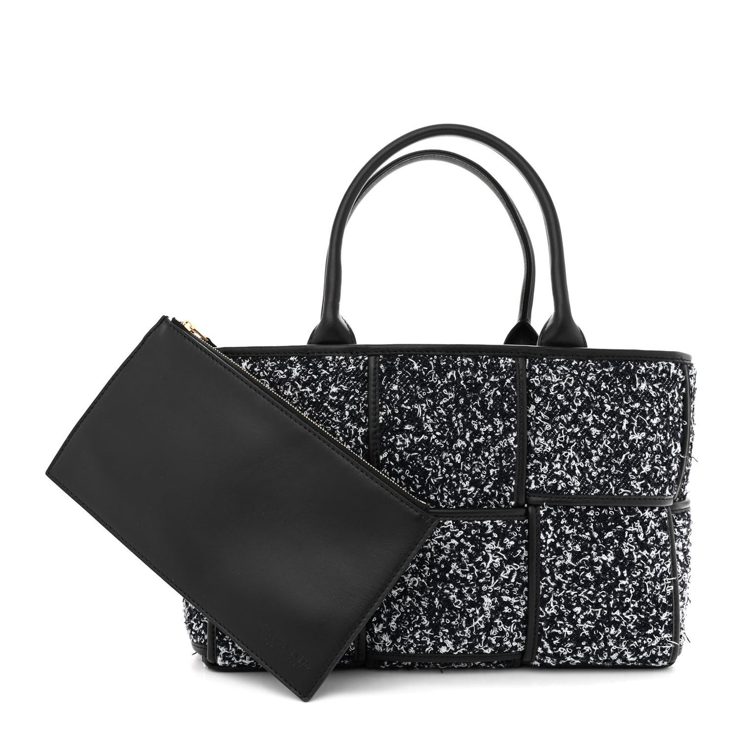 Denim Boucle Maxi Intrecciato Small Arco Tote Midnight Blue