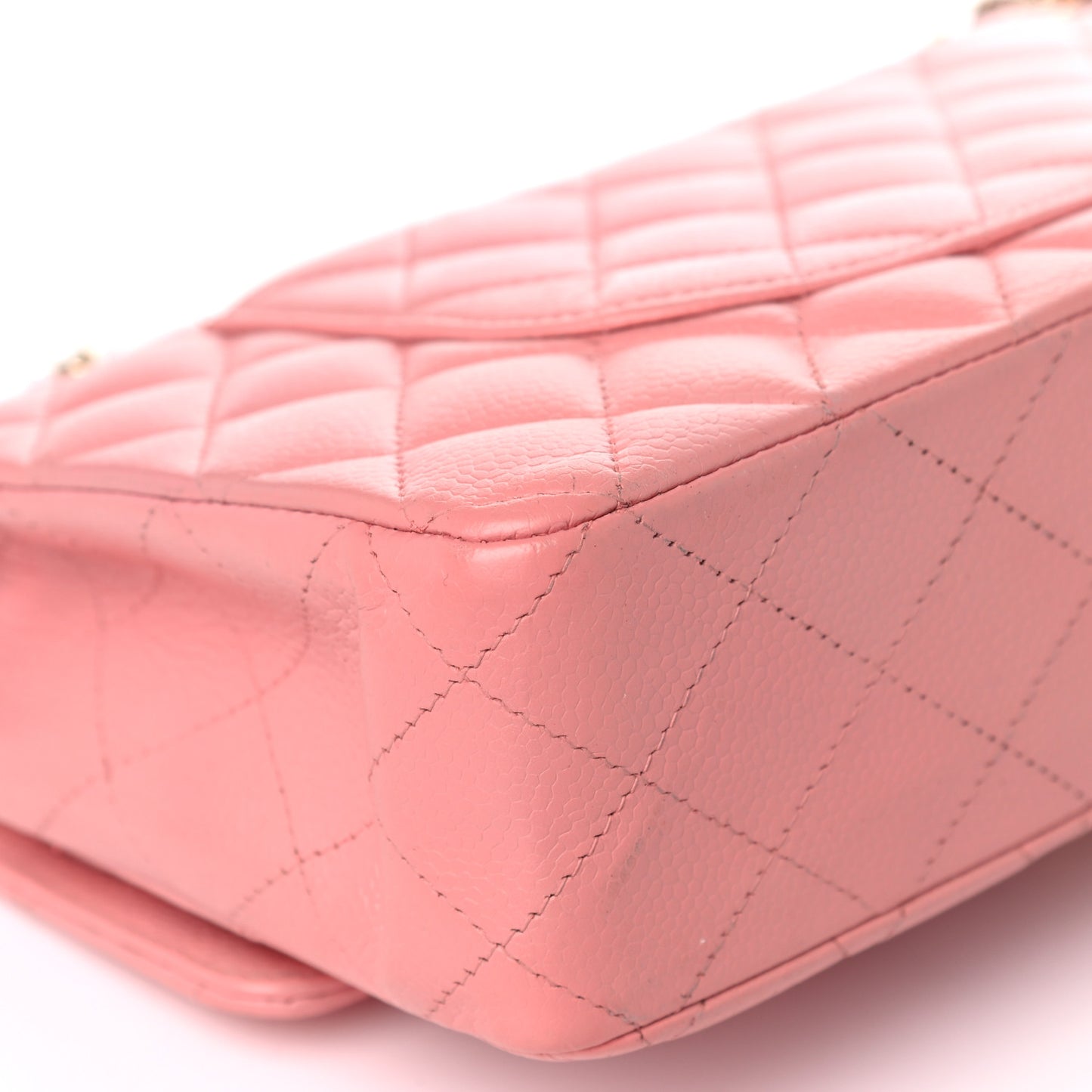 Caviar Quilted Medium Double Flap Pink