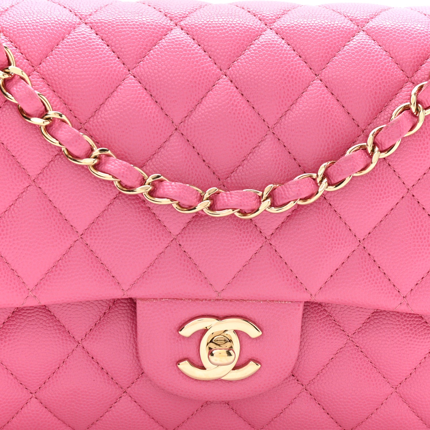 Chanel Caviar Quilted Medium Double Flap Pink 8 of 12
