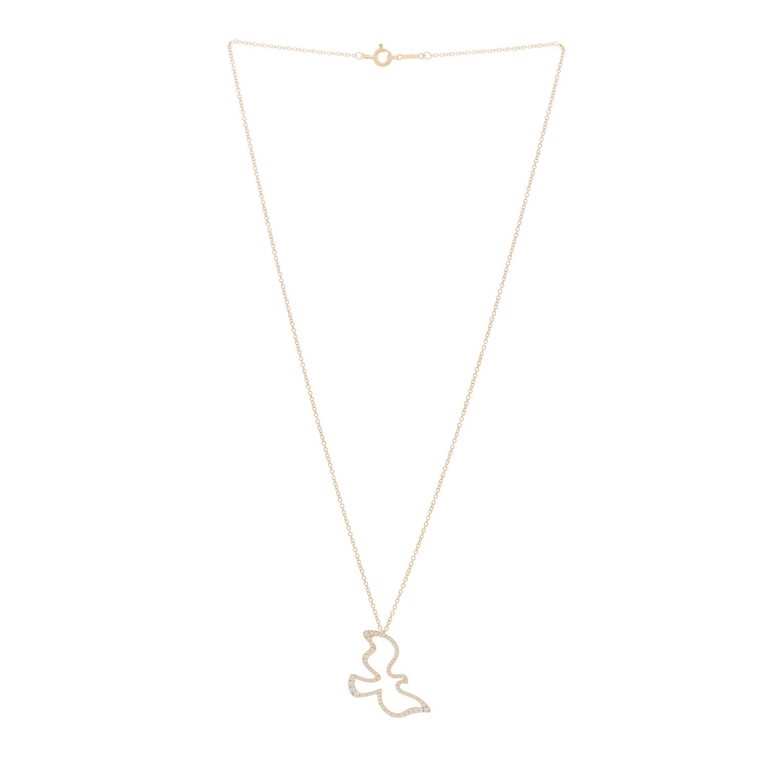 Tiffany 18K Rose Gold Diamond Paloma's Dove Pendant Necklace 2 of 5