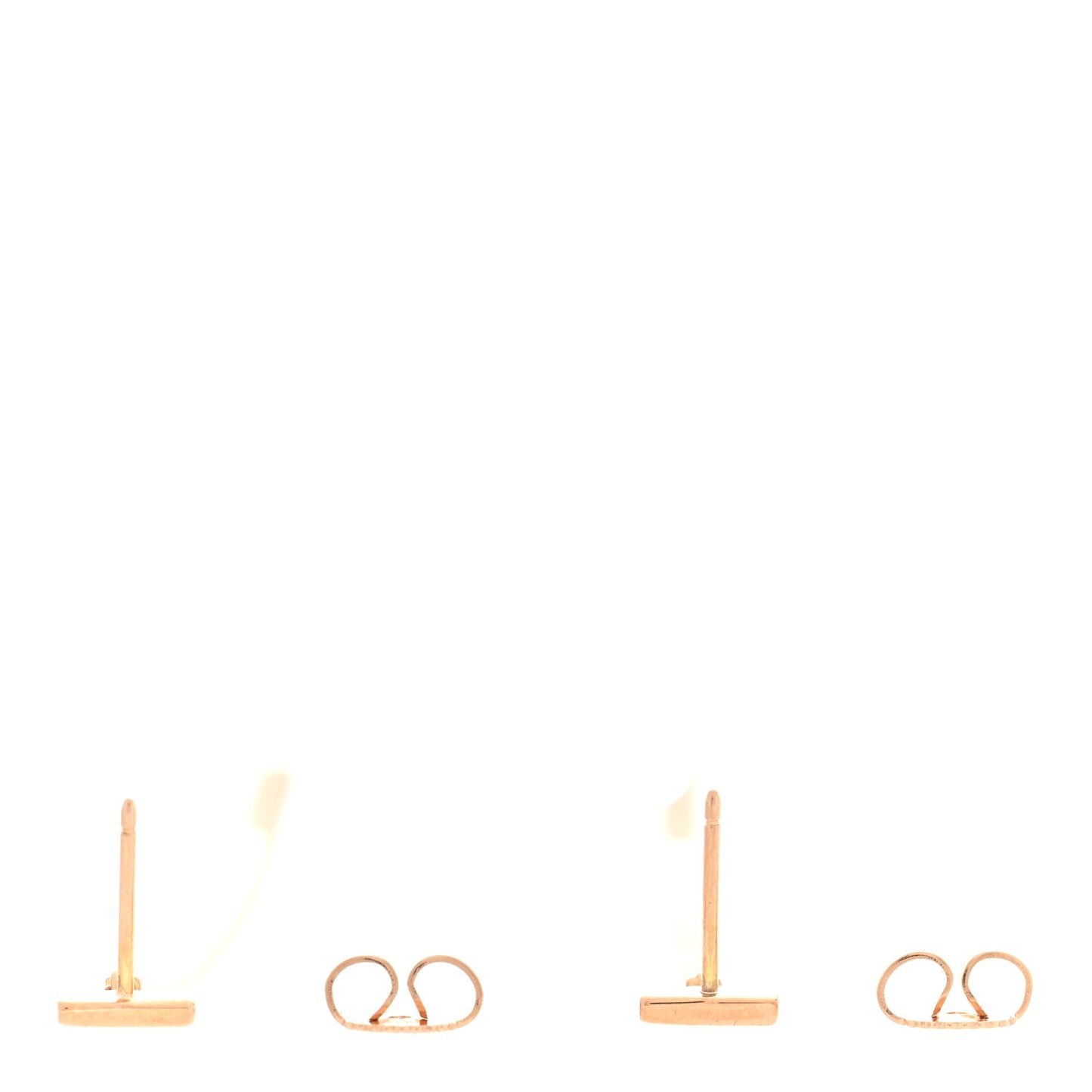 18K Rose Gold T Bar Earrings